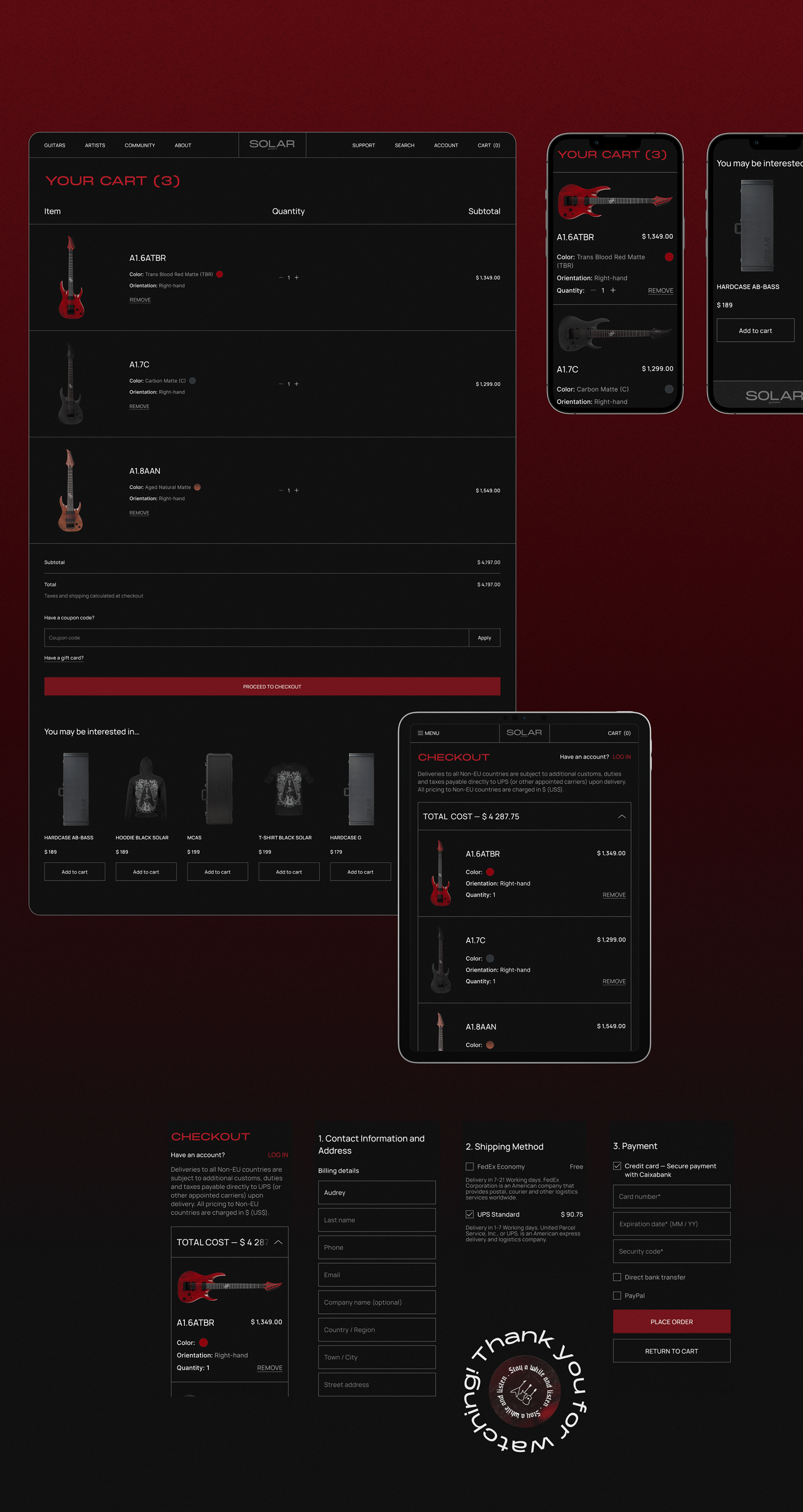 Solar Guitars | E-commerce redesign — Изображение №9 — Интерфейсы, Брендинг на Dprofile