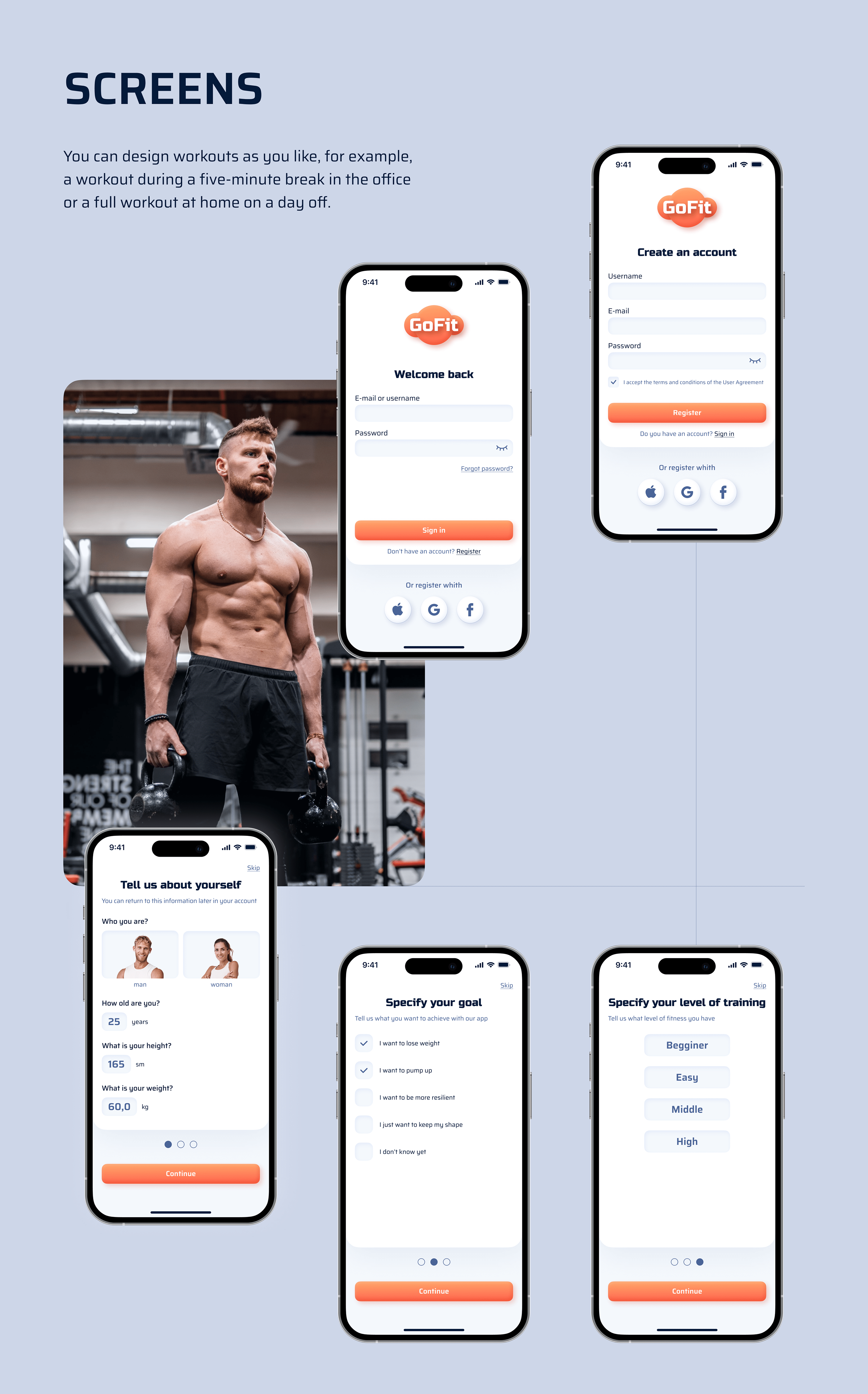 GoFit — Fitness Mobile App — Изображение №4 — Интерфейсы на Dprofile