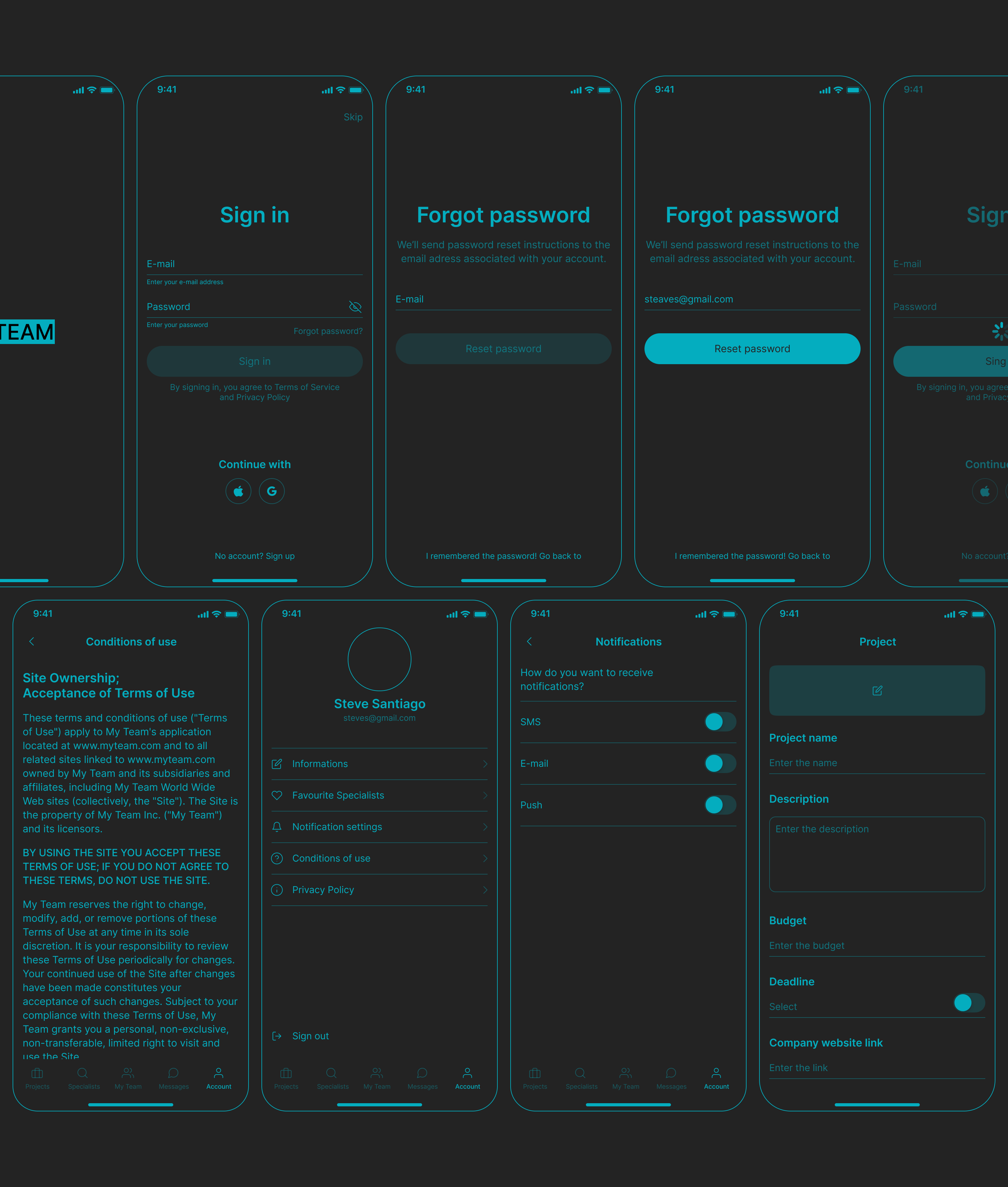 MY TEAM - mobile app — Изображение №15 — Интерфейсы на Dprofile