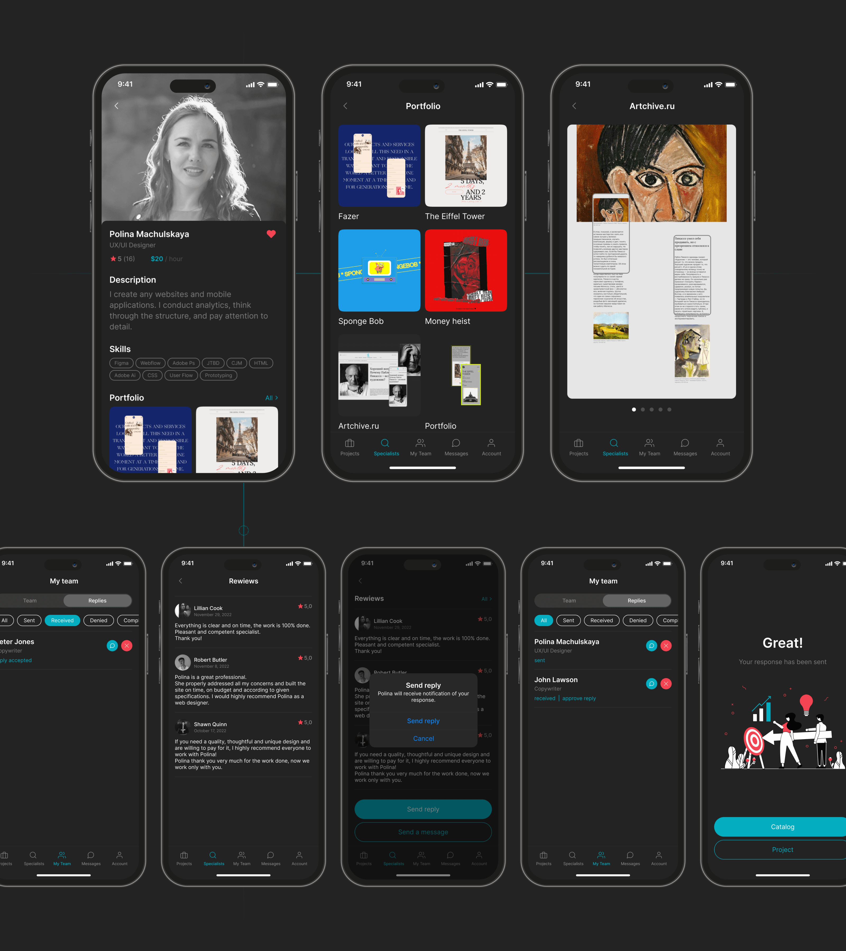 MY TEAM - mobile app — Изображение №12 — Интерфейсы на Dprofile