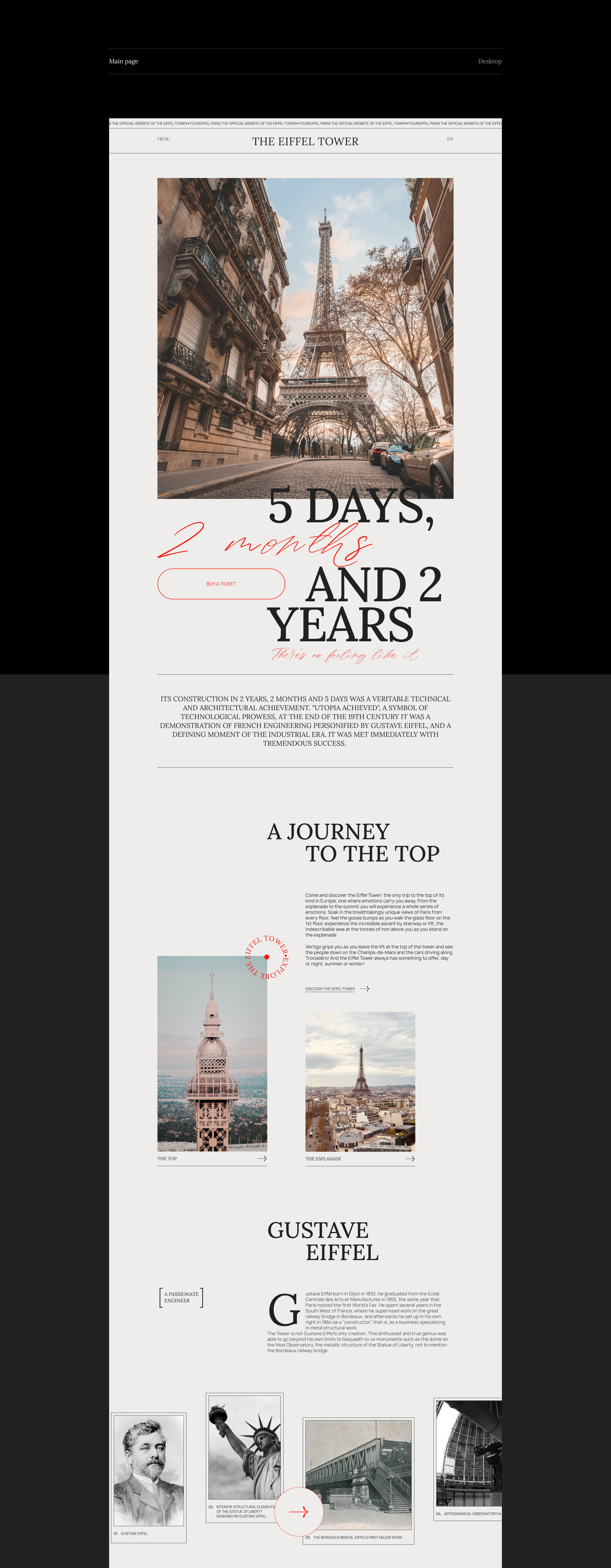 The Eiffel Tower - website concept — Изображение №3 — Интерфейсы, Графика на Dprofile