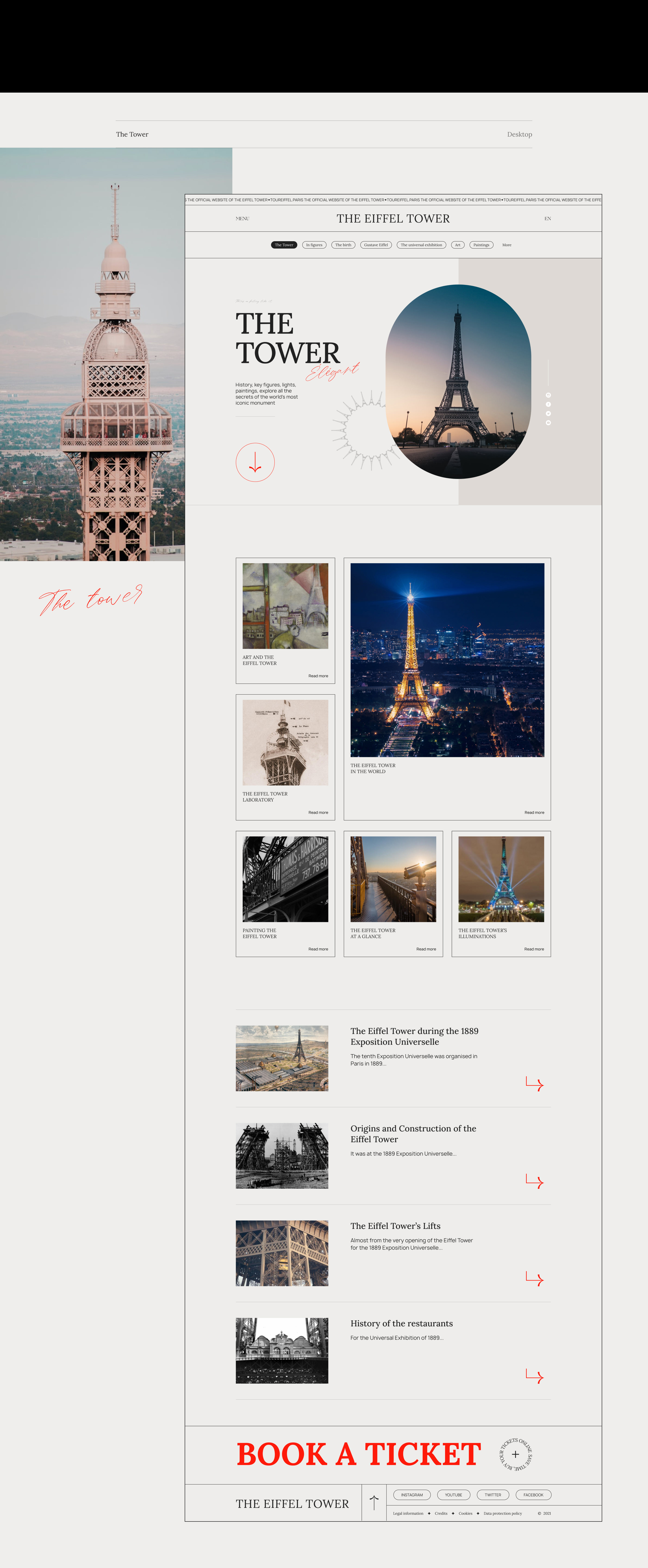 The Eiffel Tower - website concept — Изображение №9 — Интерфейсы, Графика на Dprofile