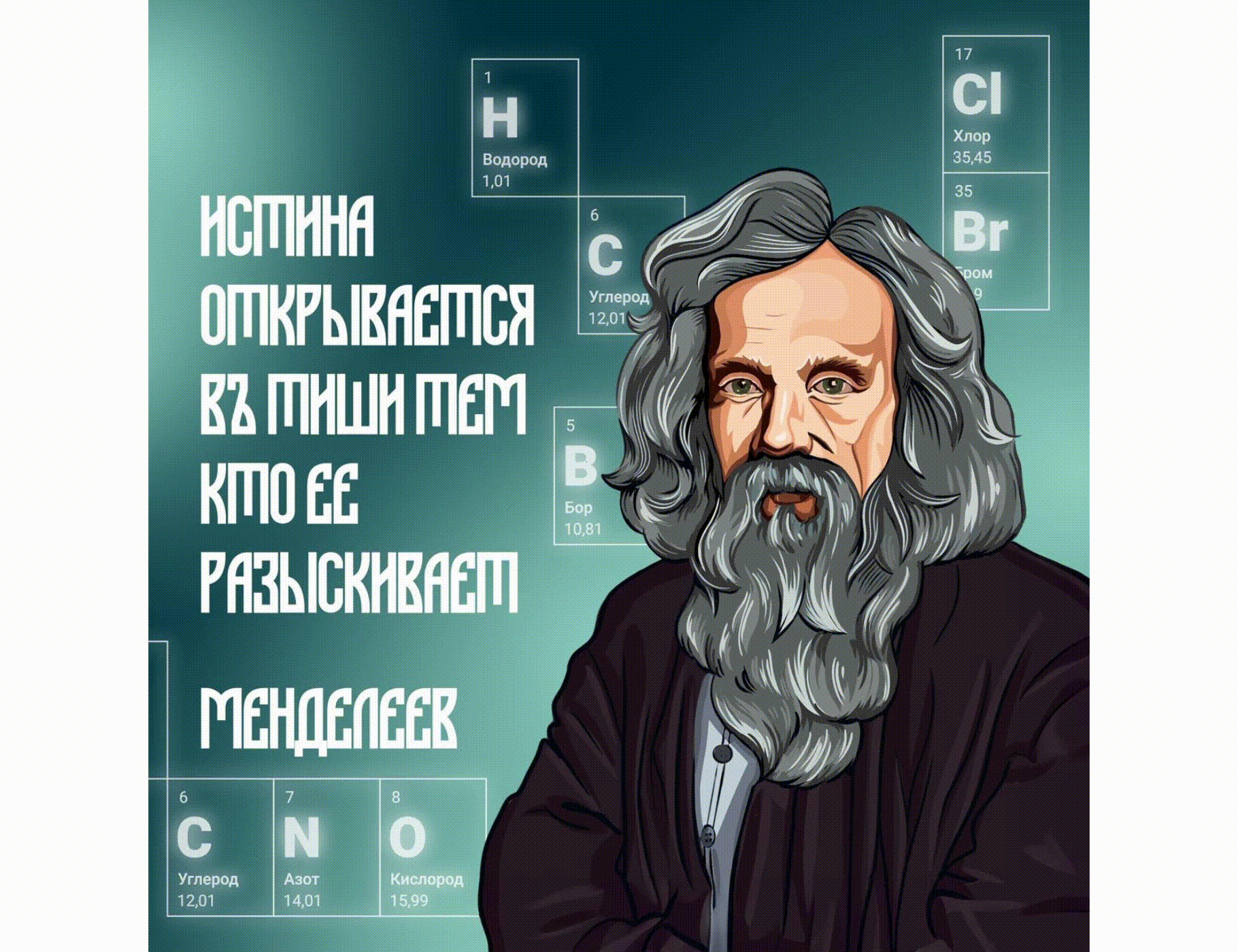 Каллиграфия и Менделеев: история мурала — Изображение №8 — Иллюстрация, Графика на Dprofile