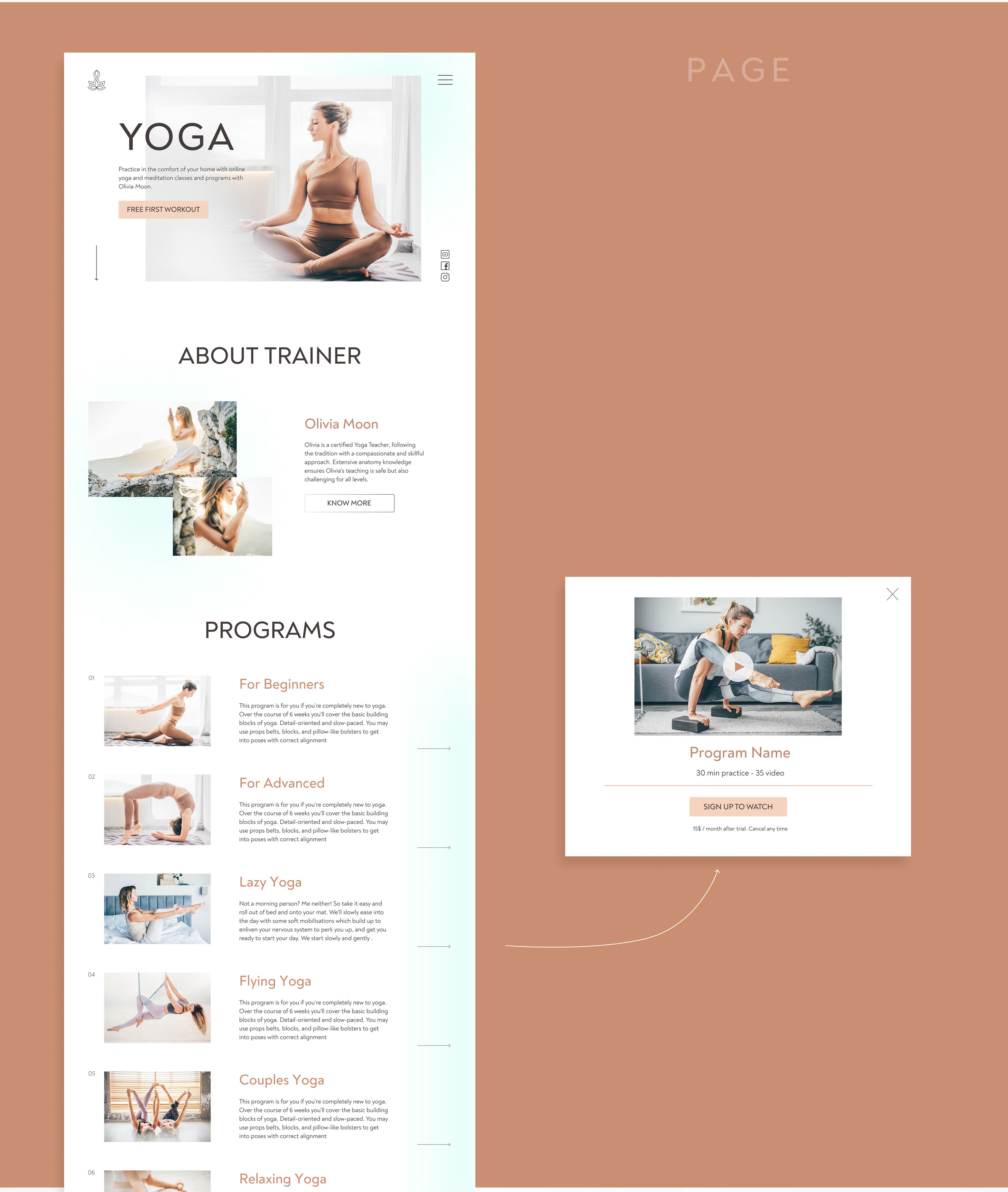 Yoga website — Изображение №3 — Интерфейсы на Dprofile