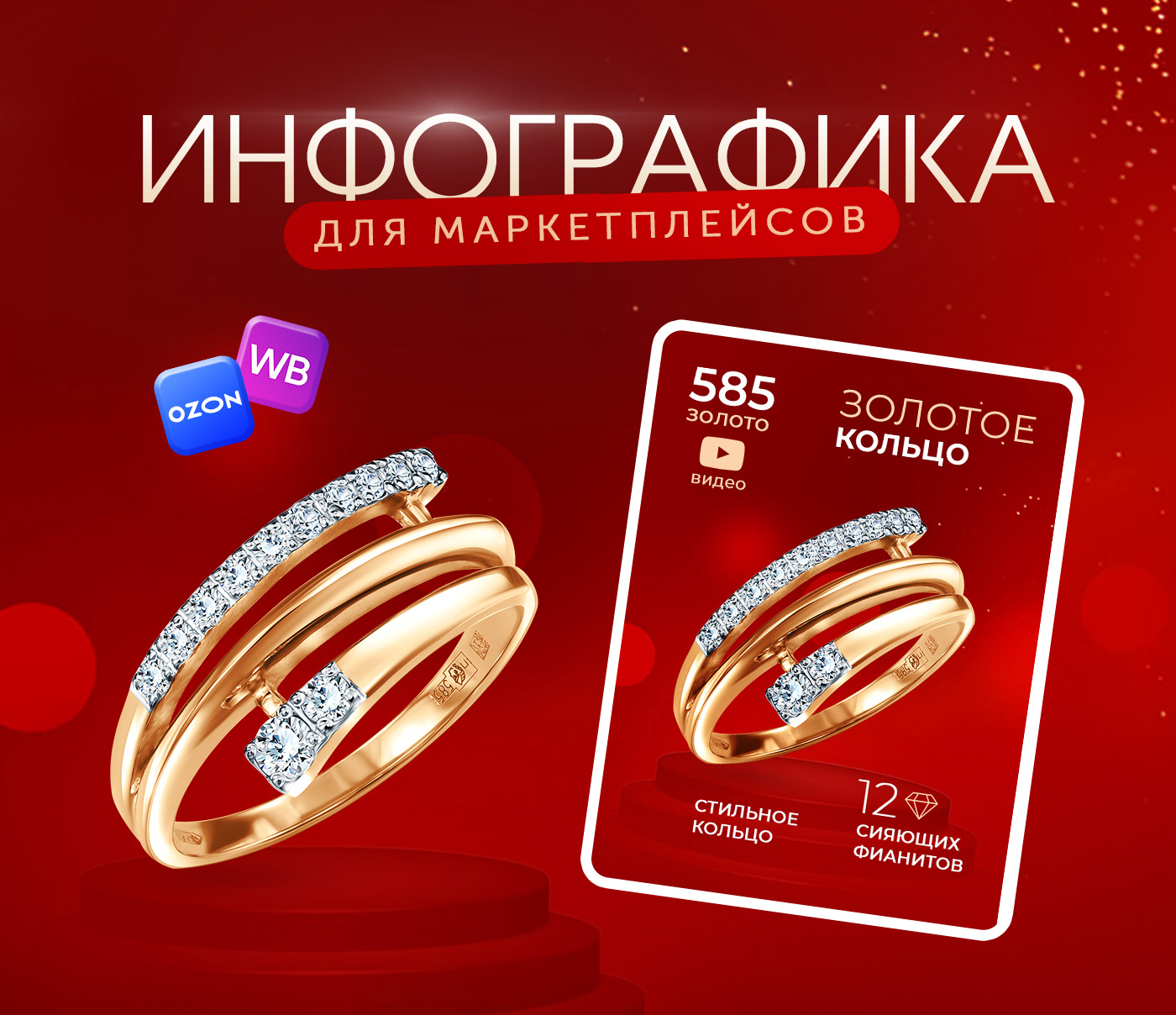 Инфографика для Wildberries | Ювелирные украшения — Изображение №1 — Графика, Маркетинг на Dprofile