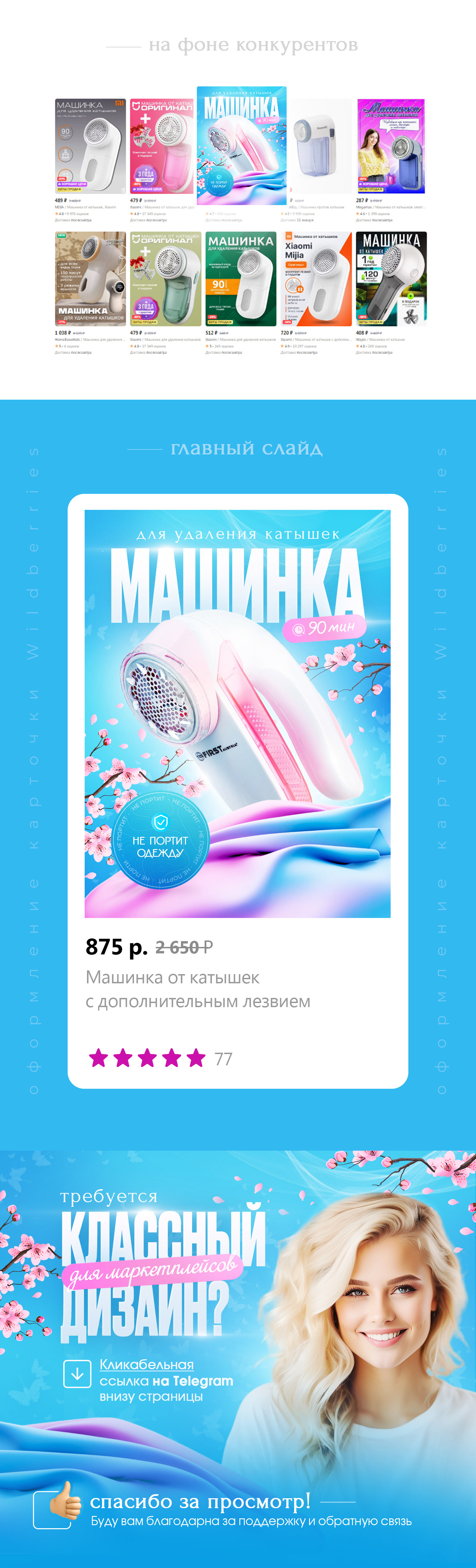 Инфографика Wildberries | Машинка удаления катышек — Изображение №3 — Графика, Маркетинг на Dprofile