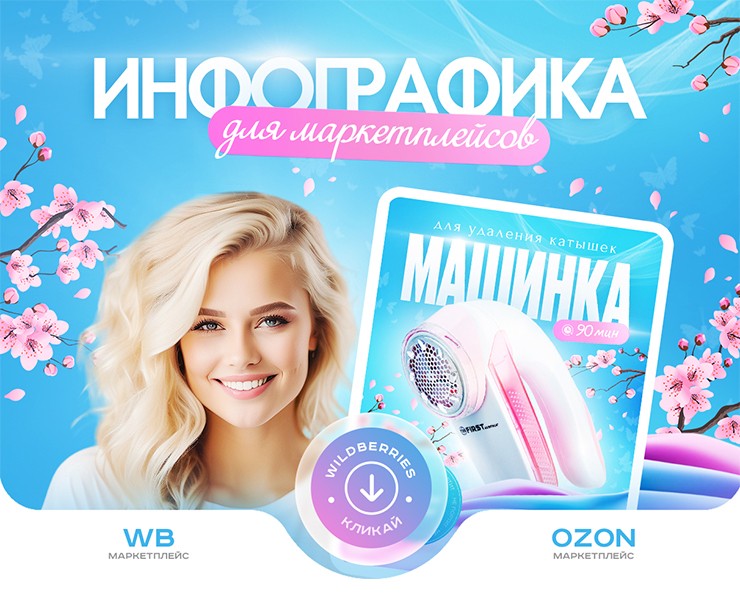 Инфографика Wildberries | Машинка удаления катышек на Dprofile