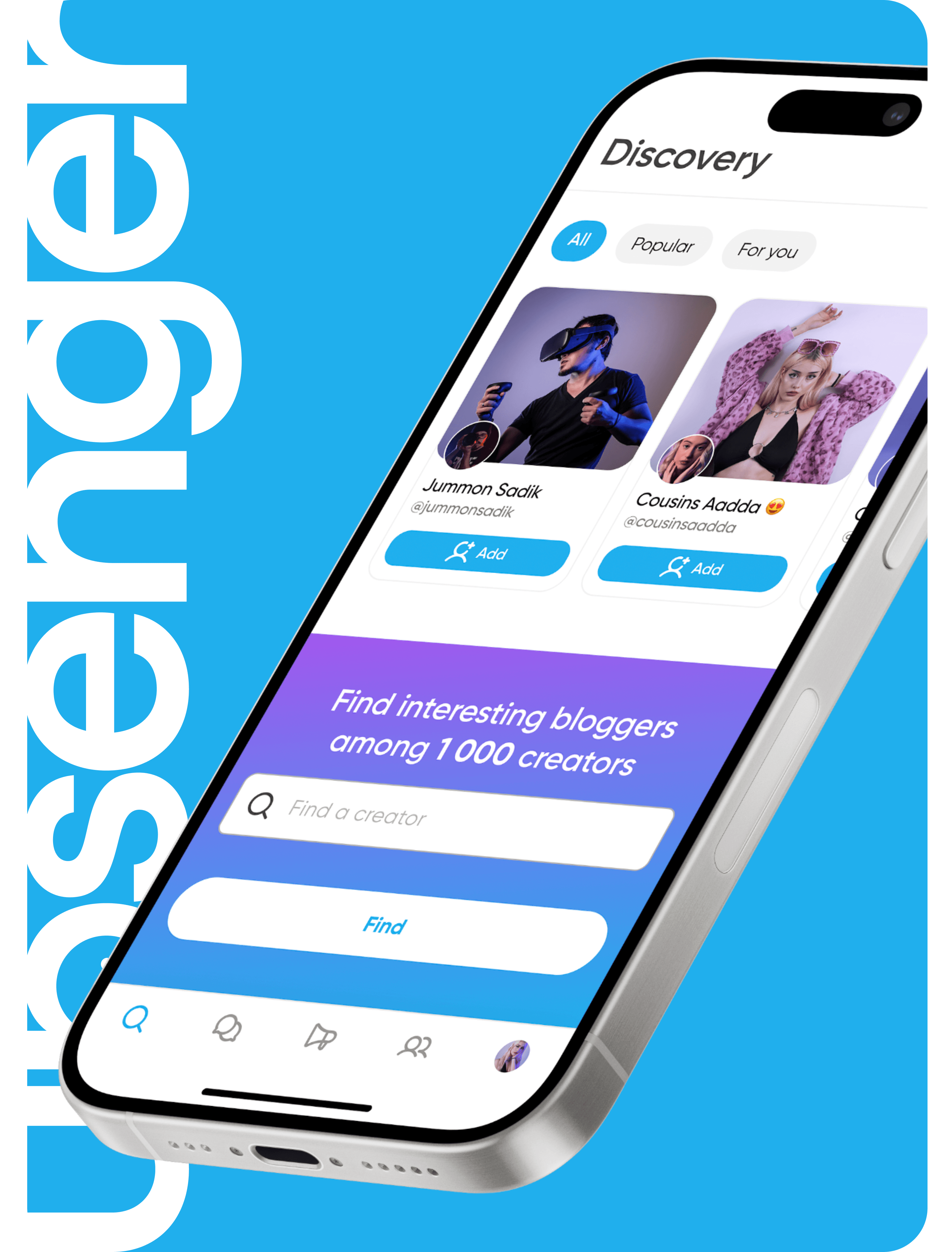 Upsenger — Blogger messenger — Изображение №3 — Интерфейсы, Брендинг на Dprofile