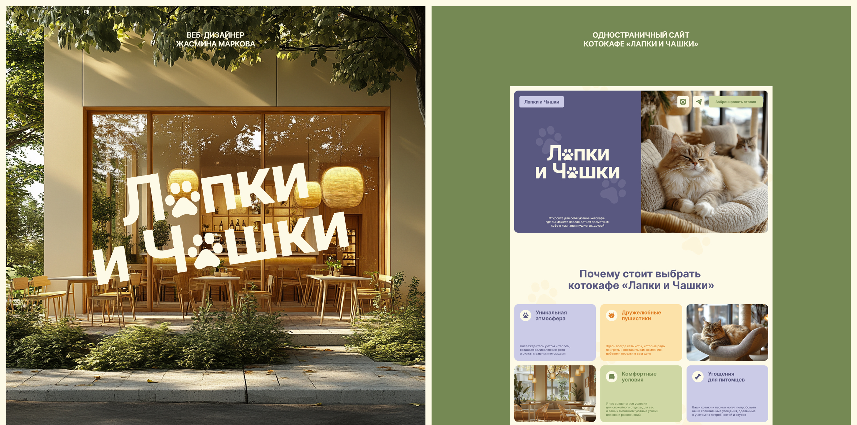 Дизайн сайта для котокафе «Лапки и Чашки» — Изображение №1 — Интерфейсы, Брендинг на Dprofile