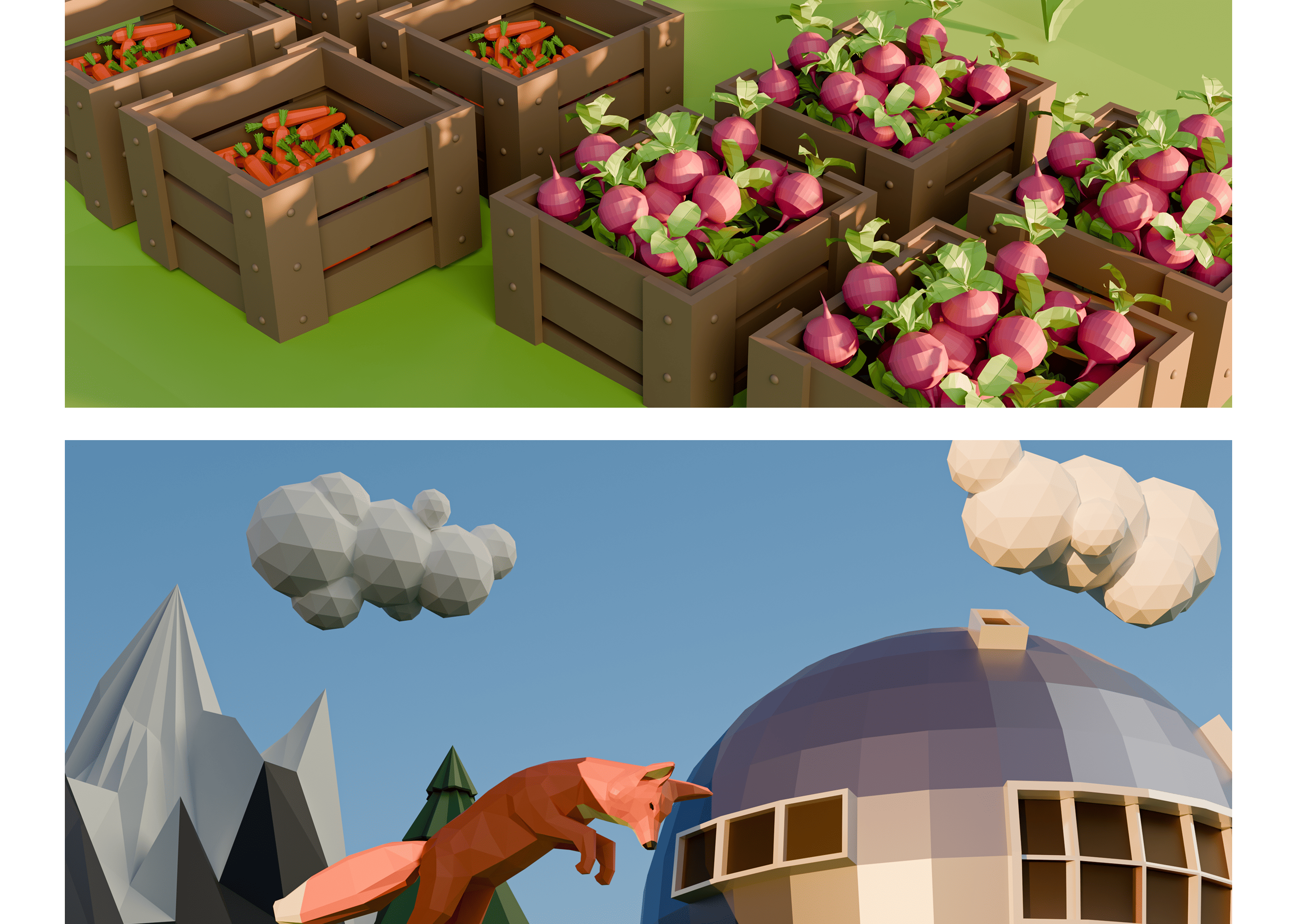 Концепт-сцена в стиле low-poly — Изображение №14 — Иллюстрация, 3D на Dprofile