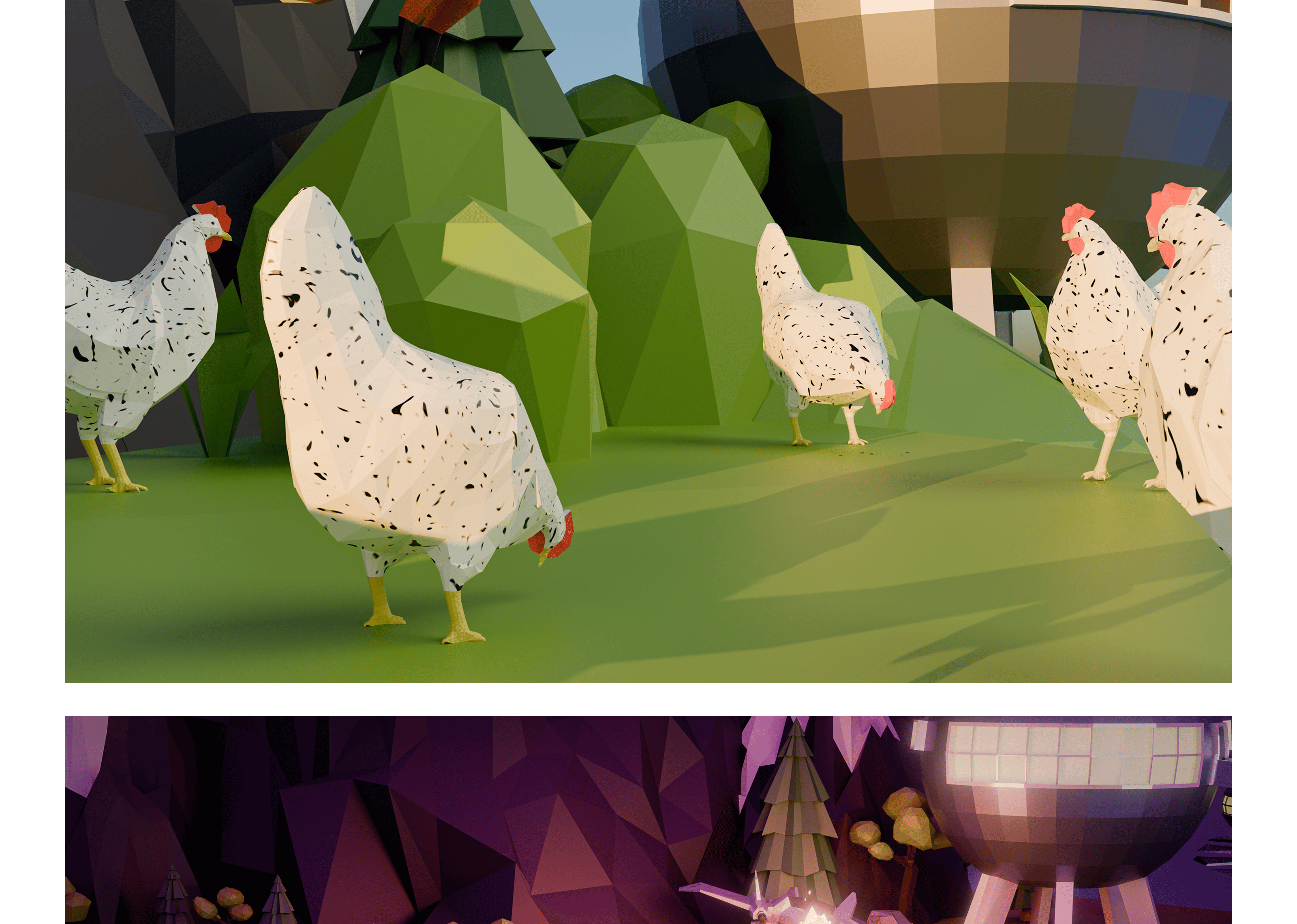 Концепт-сцена в стиле low-poly — Изображение №15 — Иллюстрация, 3D на Dprofile