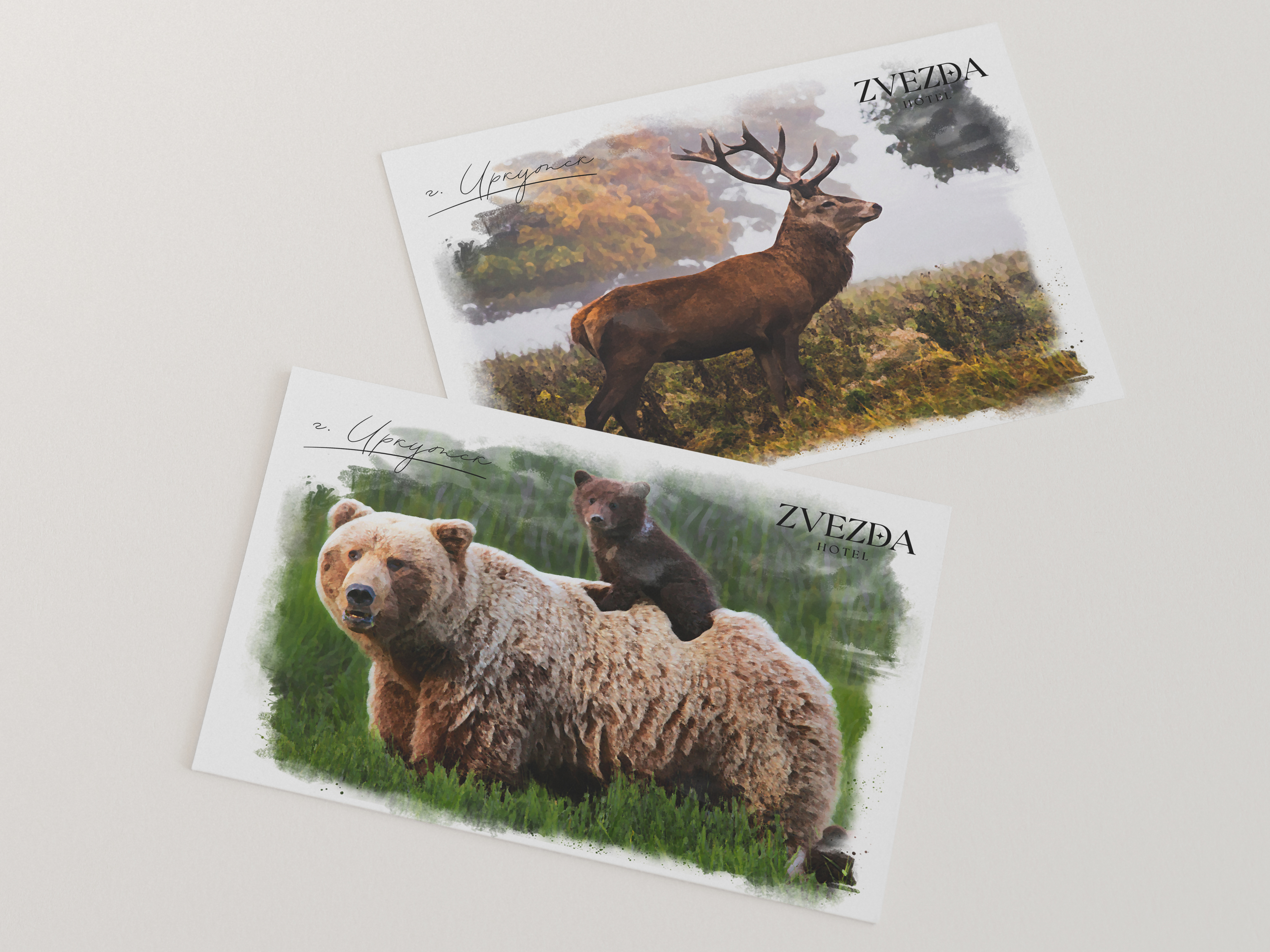 Серия открыток для отеля «ZVEZDA» — Изображение №2 — Брендинг, Иллюстрация на Dprofile