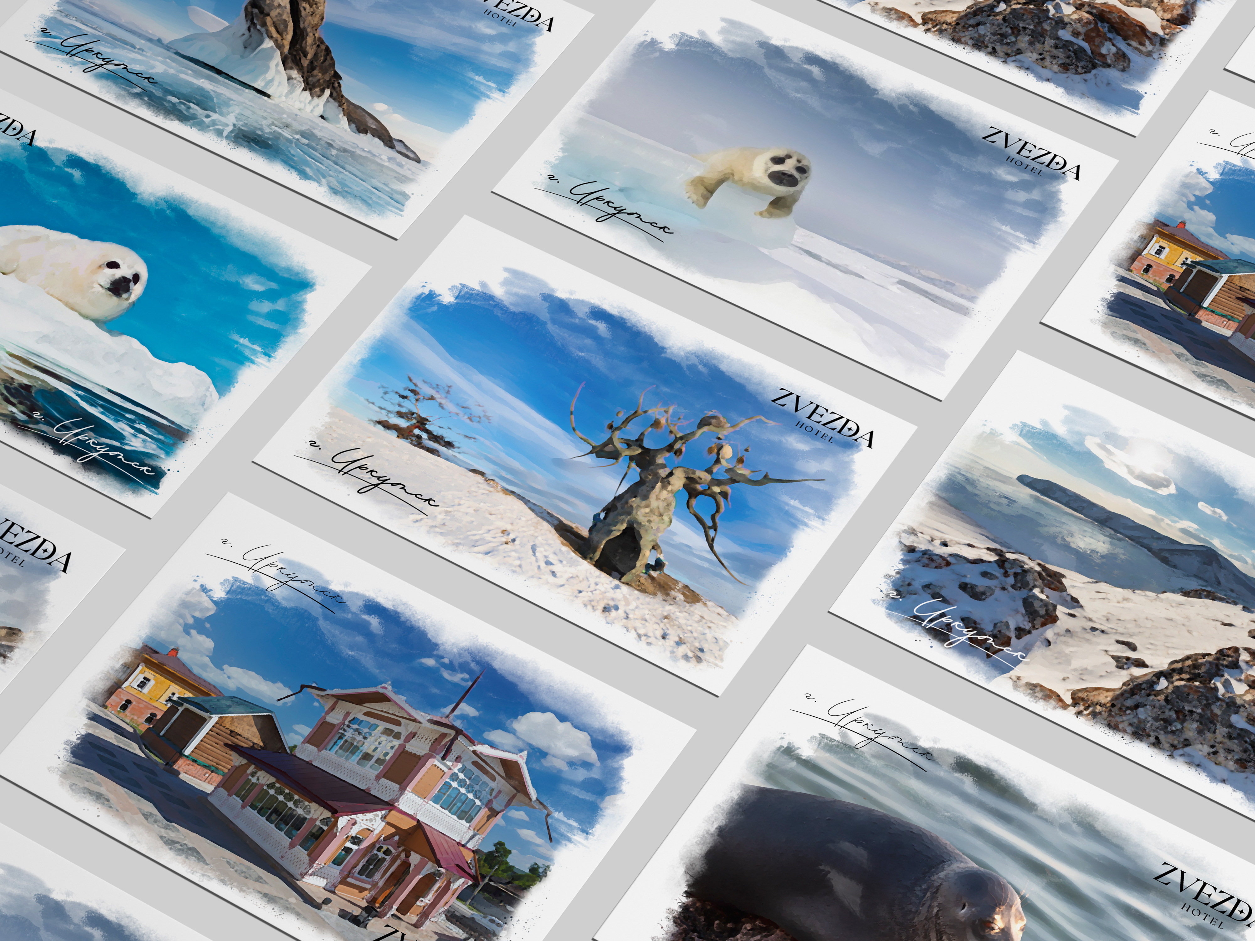 Серия открыток для отеля «ZVEZDA» — Изображение №4 — Брендинг, Иллюстрация на Dprofile