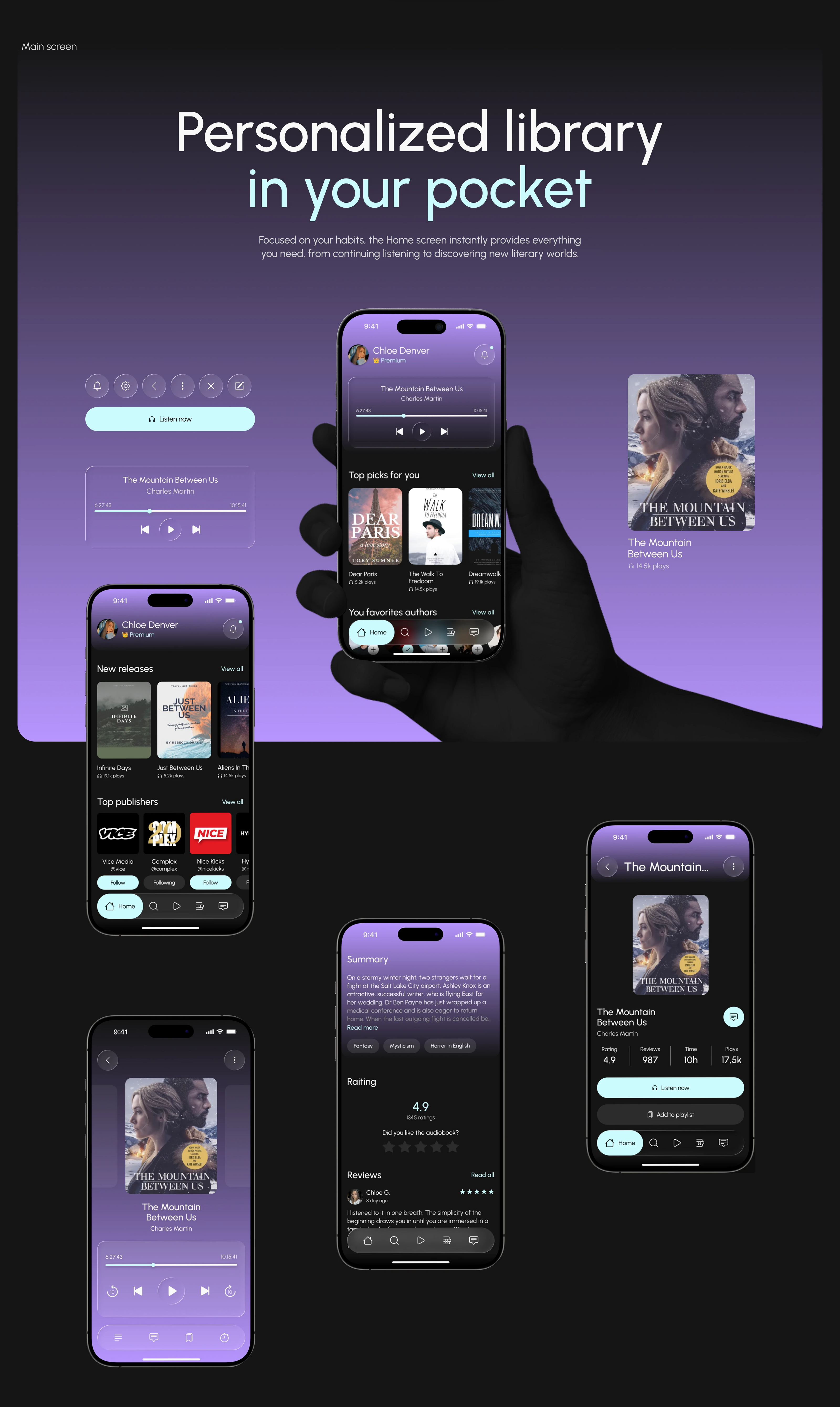 Mobile app for audio library | Bookly — Изображение №13 — Интерфейсы на Dprofile