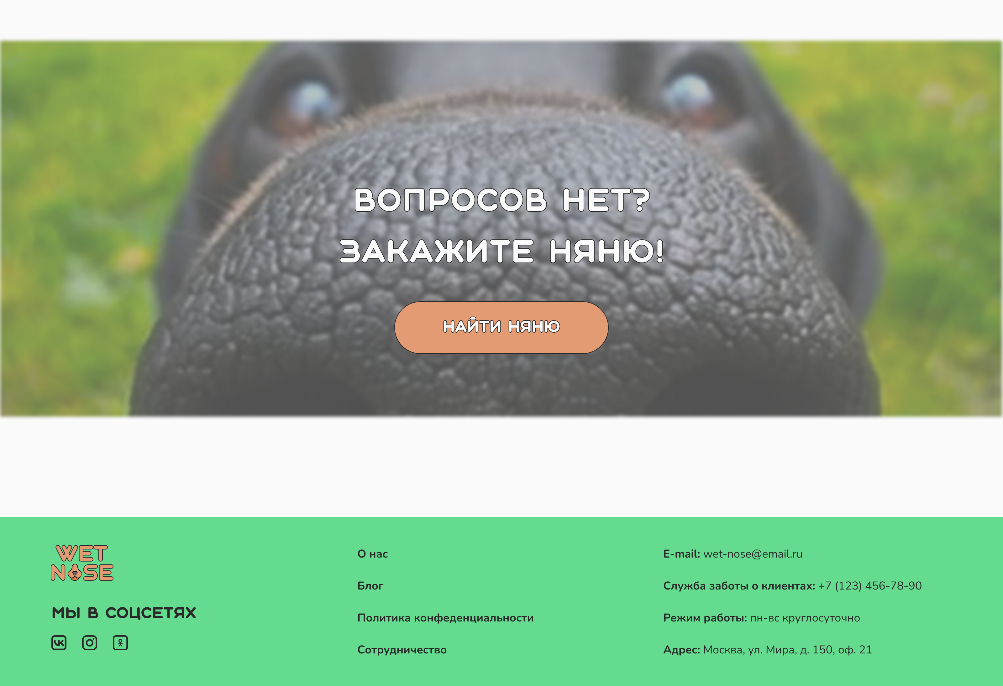 Landing page "Wet nose" — Изображение №10 — Интерфейсы на Dprofile