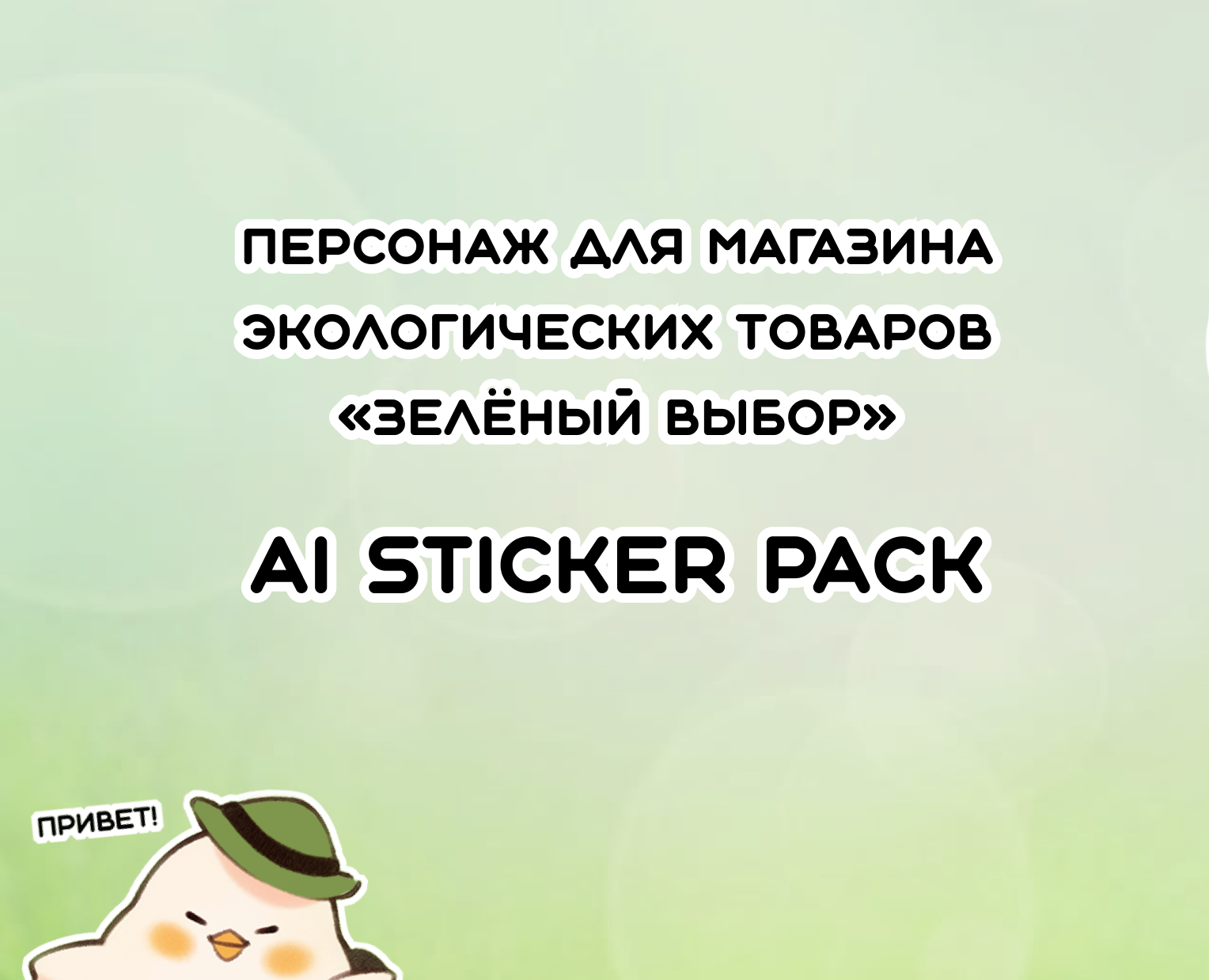 Персонаж для магазина экотоваров - Ai sticker pack — Иллюстрация на Dprofile