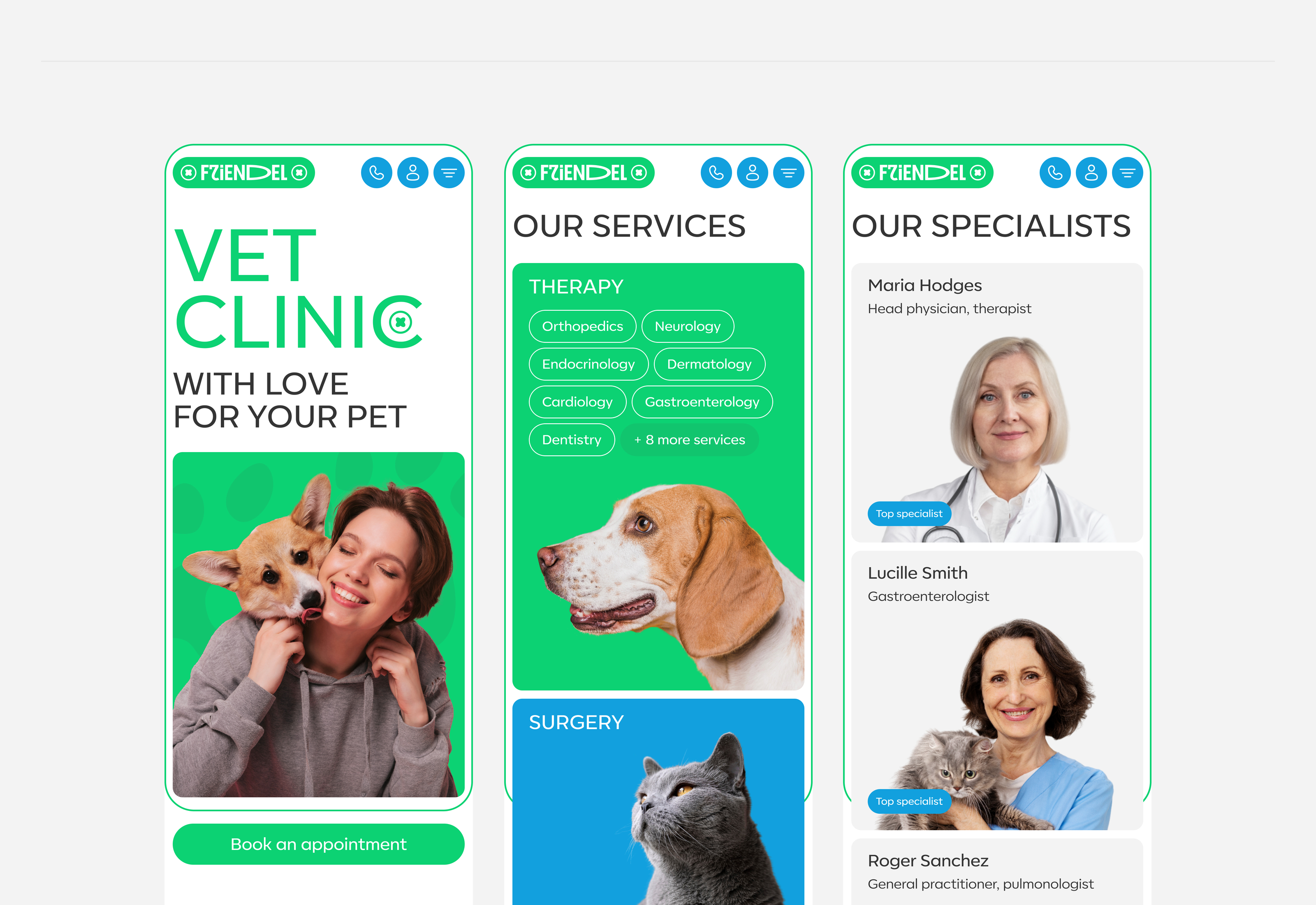 FRIENDEL | Vet clinic — Изображение №11 — Интерфейсы на Dprofile