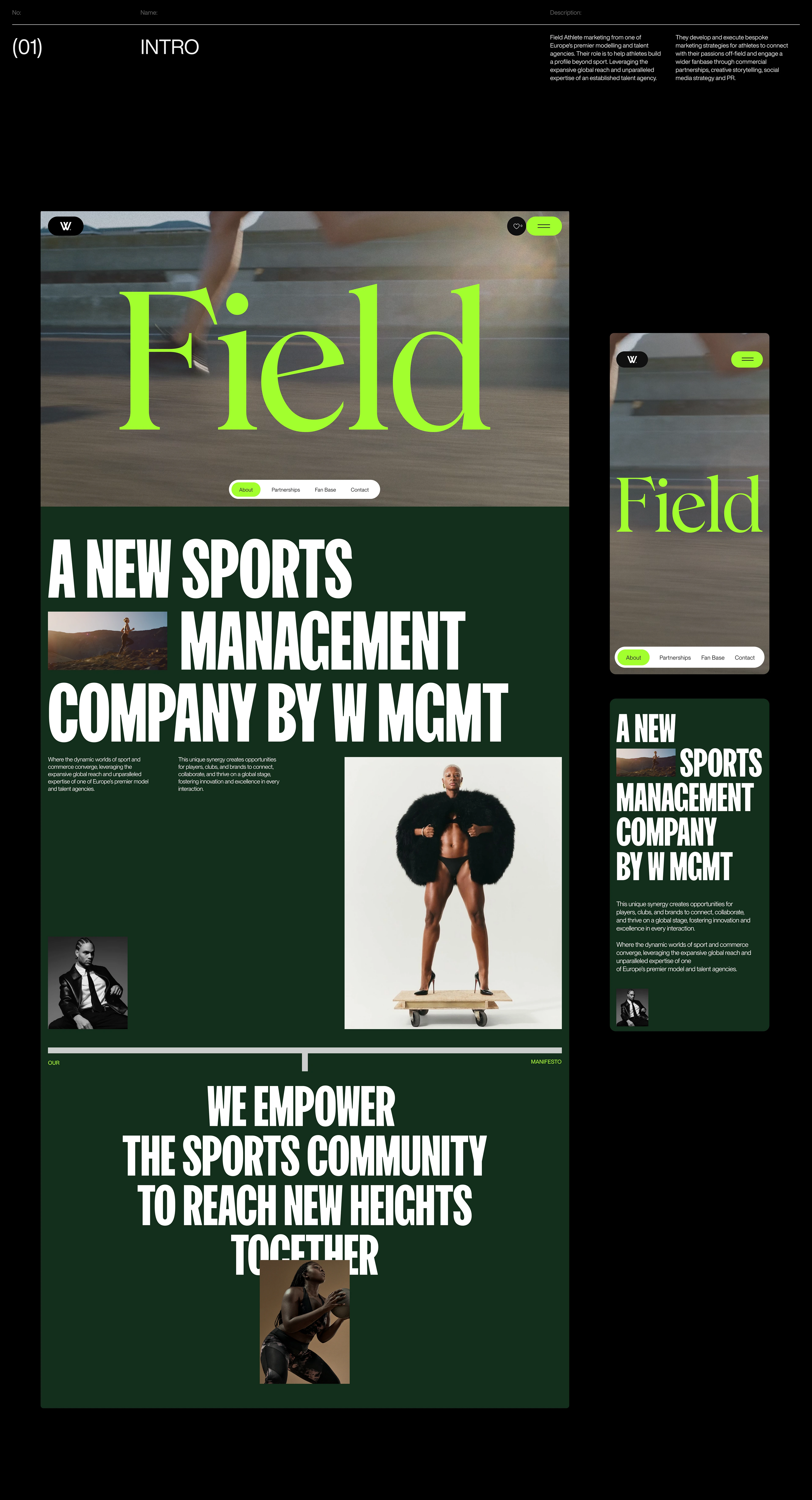 FIELD - Спортивное Агентство — Изображение №2 — Интерфейсы, Анимация на Dprofile