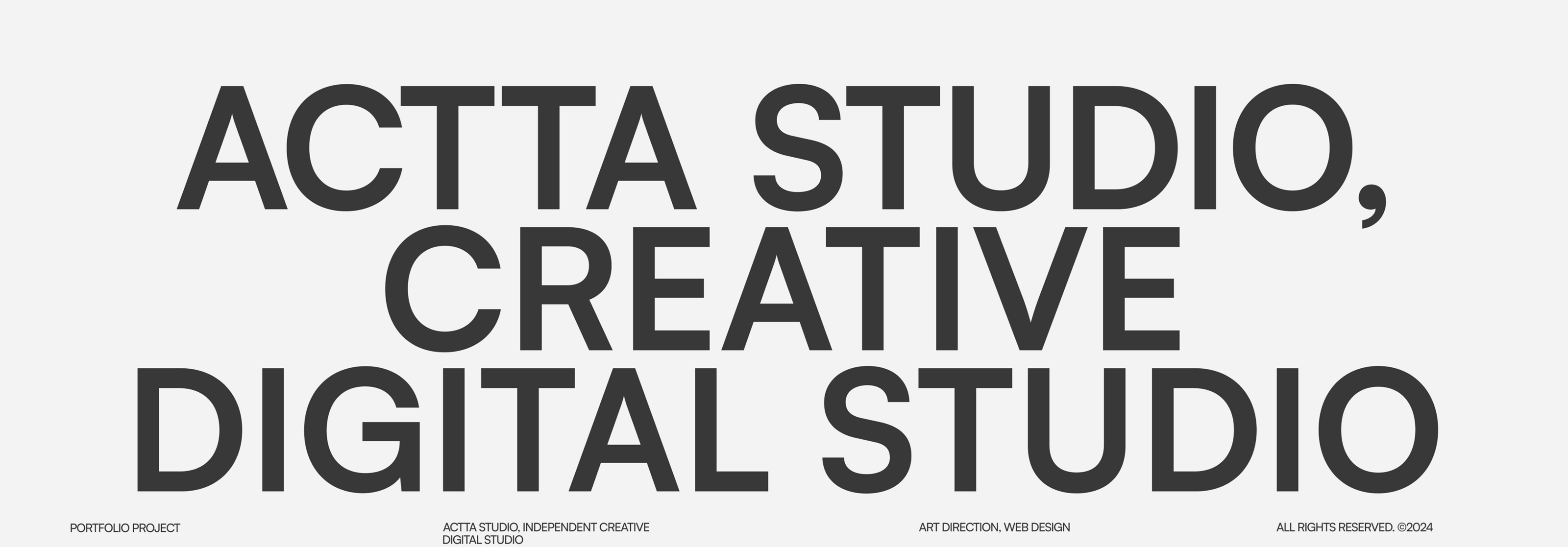 ACTTA STUDIO (Independent Digital Studio) ©2024 — Изображение №1 — Интерфейсы, Брендинг на Dprofile