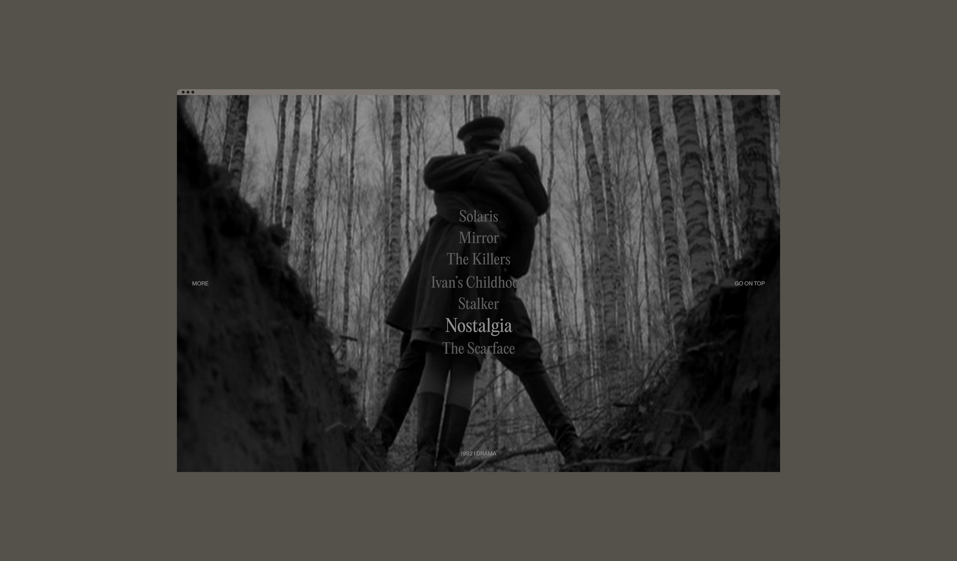 ANDREI TARKOVSKY - THE FILM DIRECTOR — Изображение №5 — Интерфейсы, Анимация на Dprofile