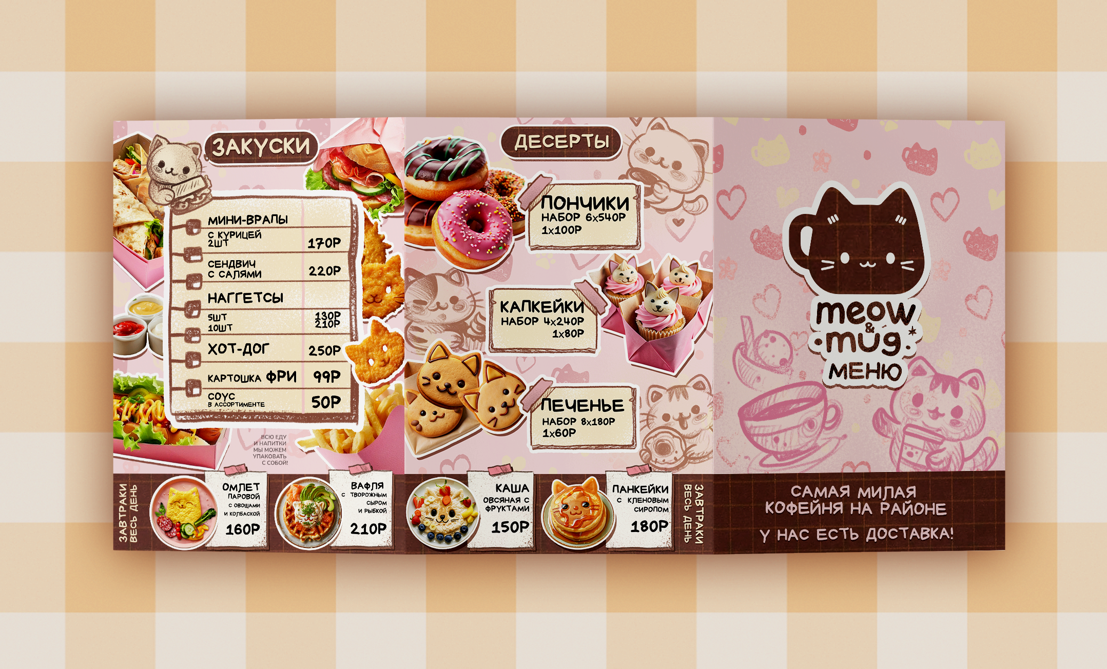 "MEOW&MUG" / Меню для кофейни — Изображение №7 — Иллюстрация, Графика на Dprofile