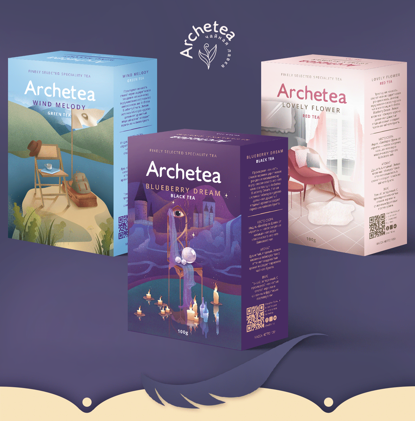 Упаковка чая и логотип чайного магазина — Archetea — Изображение №6 — Брендинг, Иллюстрация на Dprofile