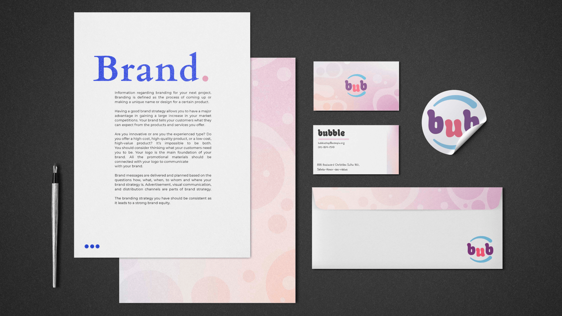 Bubble logo & brand — Изображение №8 — Брендинг, Графика на Dprofile