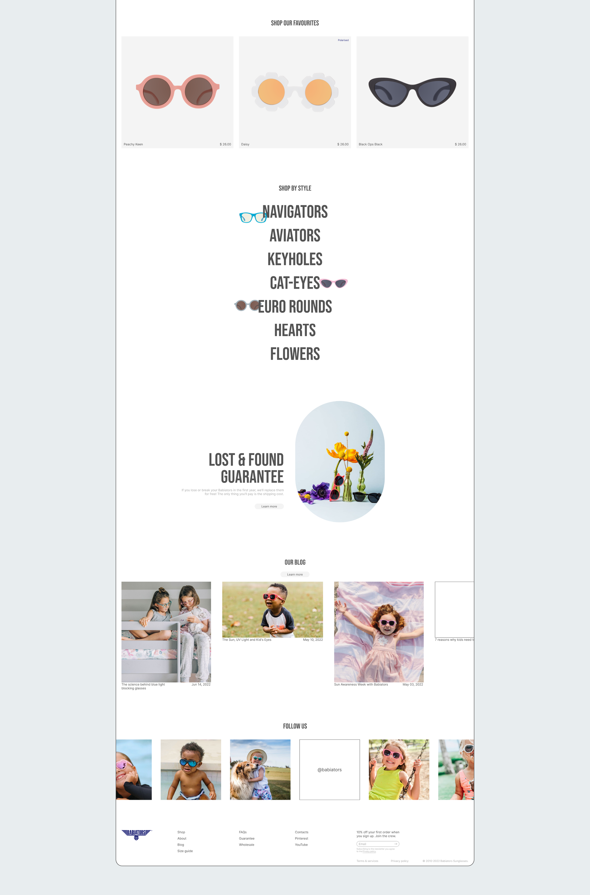 Babiators | e-commerce redesign — Изображение №2 — Интерфейсы на Dprofile