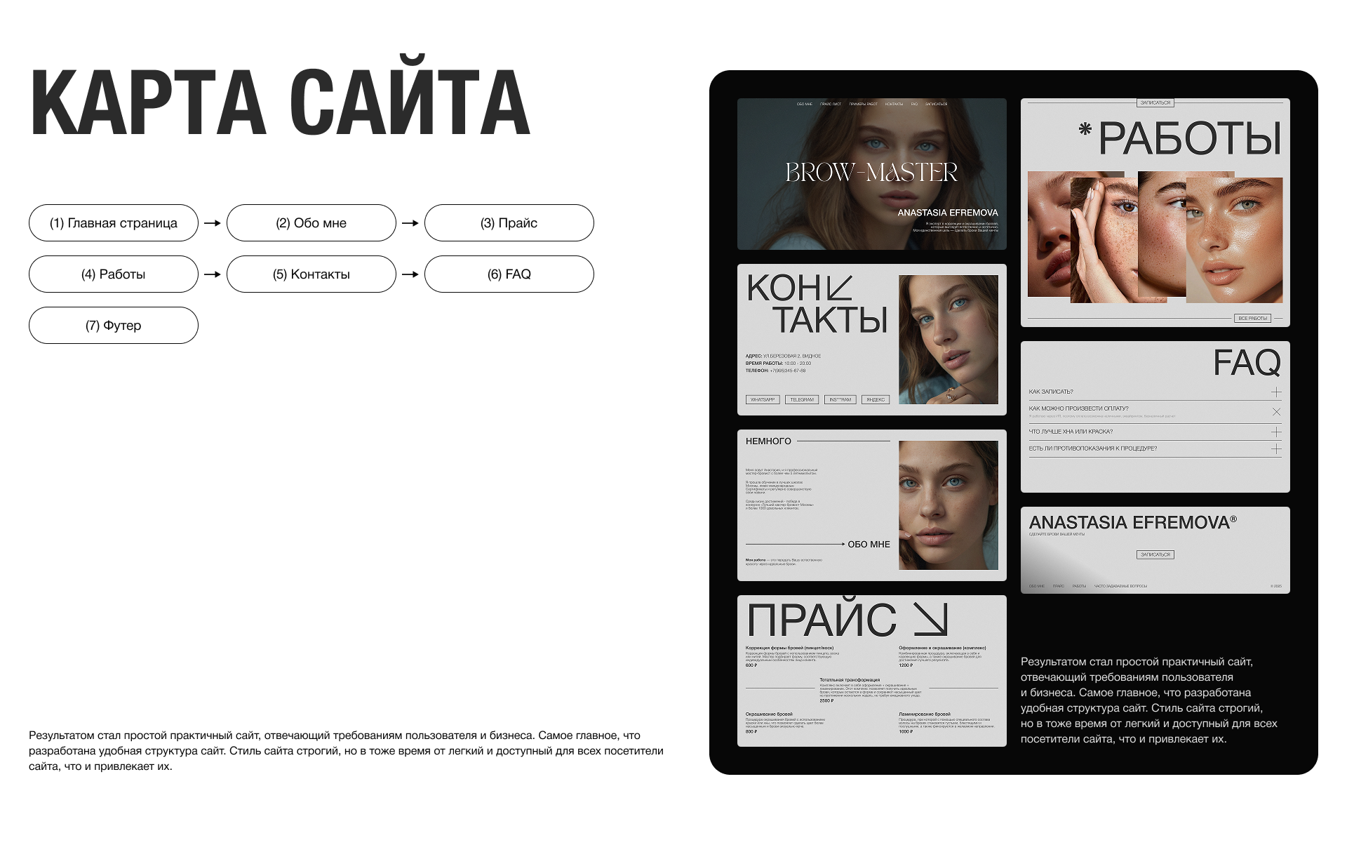 Landing page | Anastasia Efremova — Изображение №4 — Интерфейсы на Dprofile