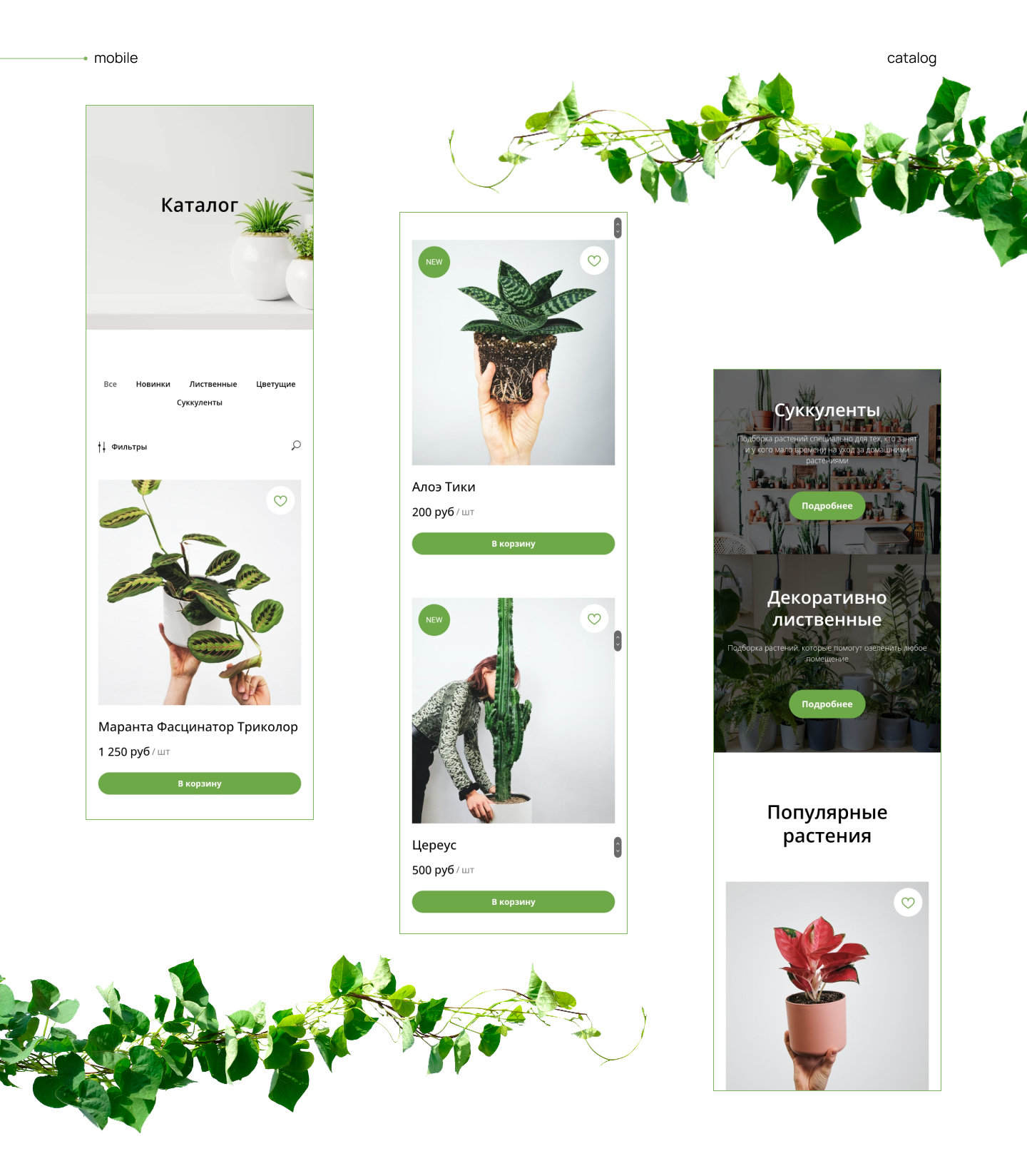 Многостраничный сайт Plant Store — Изображение №4 — Интерфейсы на Dprofile