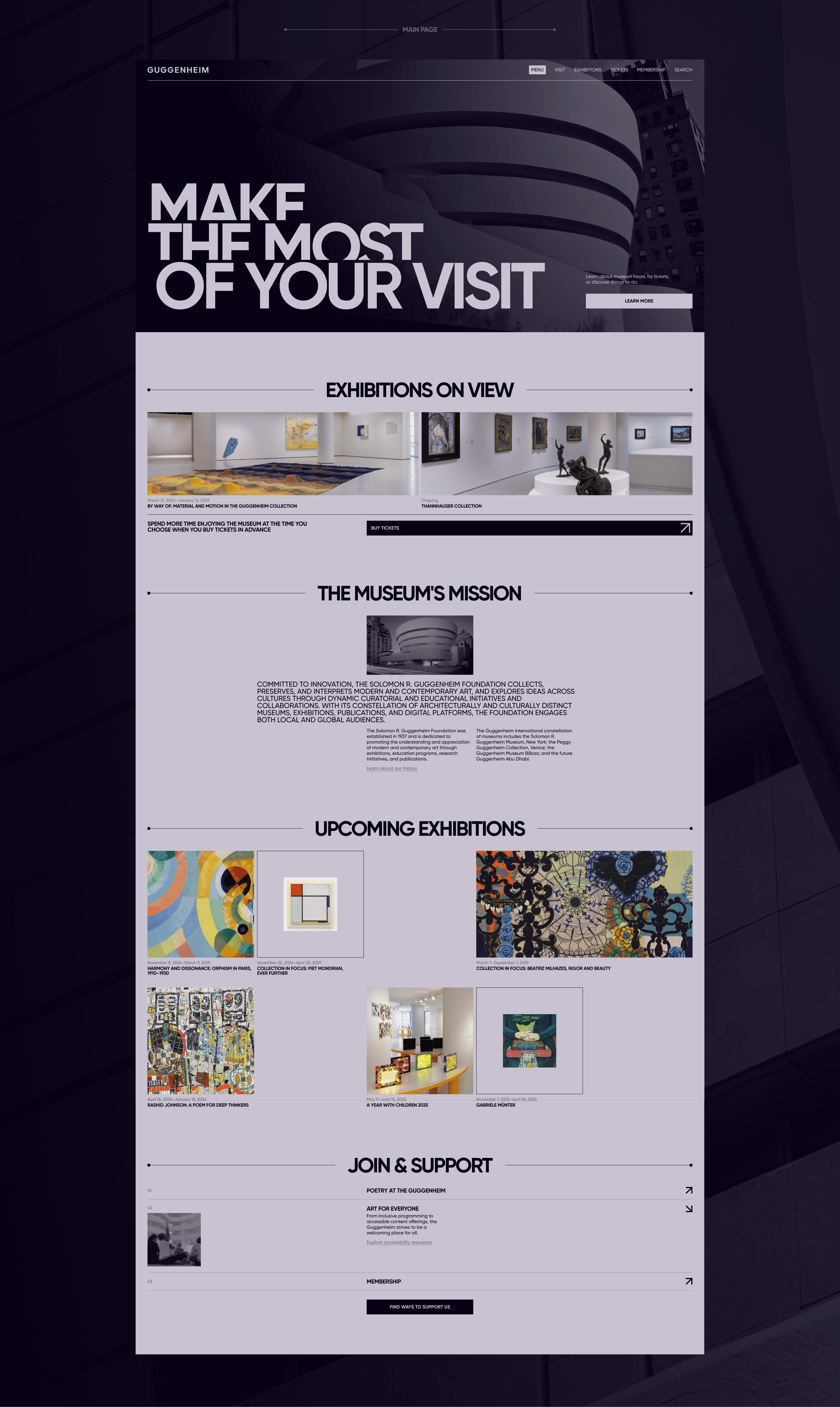 Guggenheim Museum | Corporate Website — Изображение №3 — Интерфейсы на Dprofile
