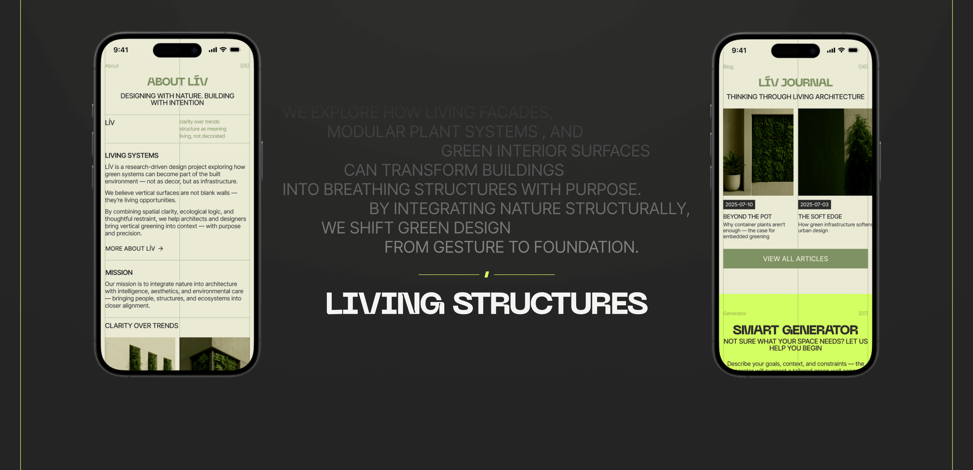 LÍV — Living Structures | Corporate Website — Изображение №5 — Интерфейсы на Dprofile