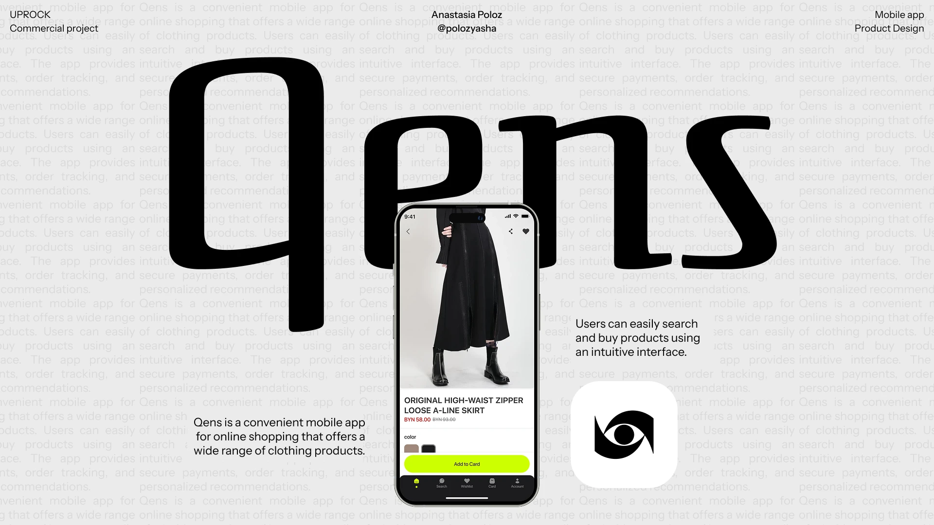 Mobile application Online store Qens — Изображение №1 — Интерфейсы на Dprofile