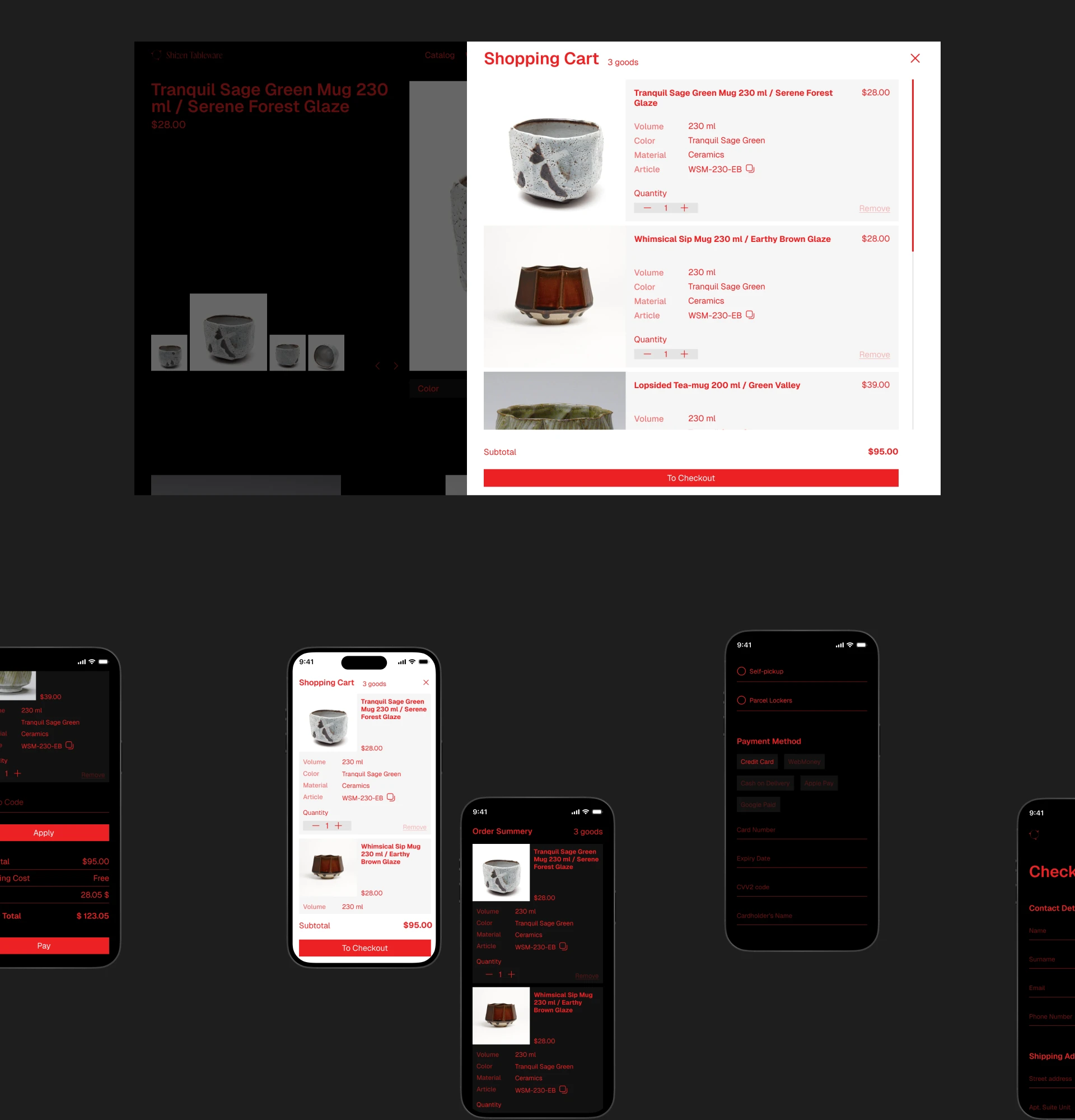 Shizen Tableware | Online store — Изображение №16 — Интерфейсы на Dprofile