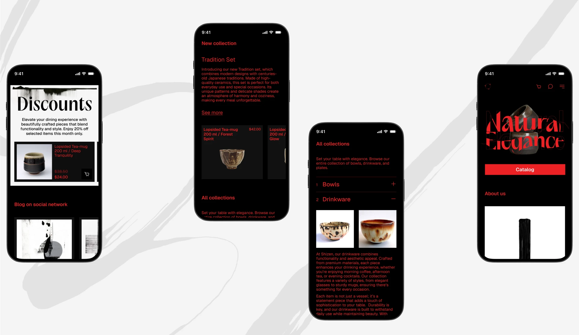 Shizen Tableware | Online store — Изображение №5 — Интерфейсы на Dprofile