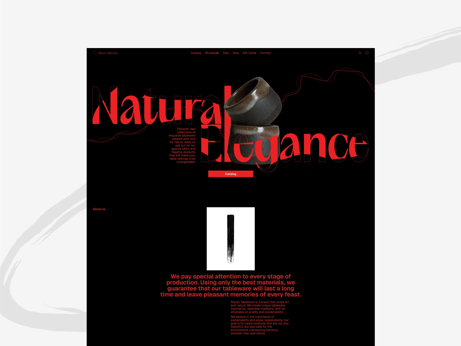 Shizen Tableware | Online store — Изображение №2 — Интерфейсы на Dprofile