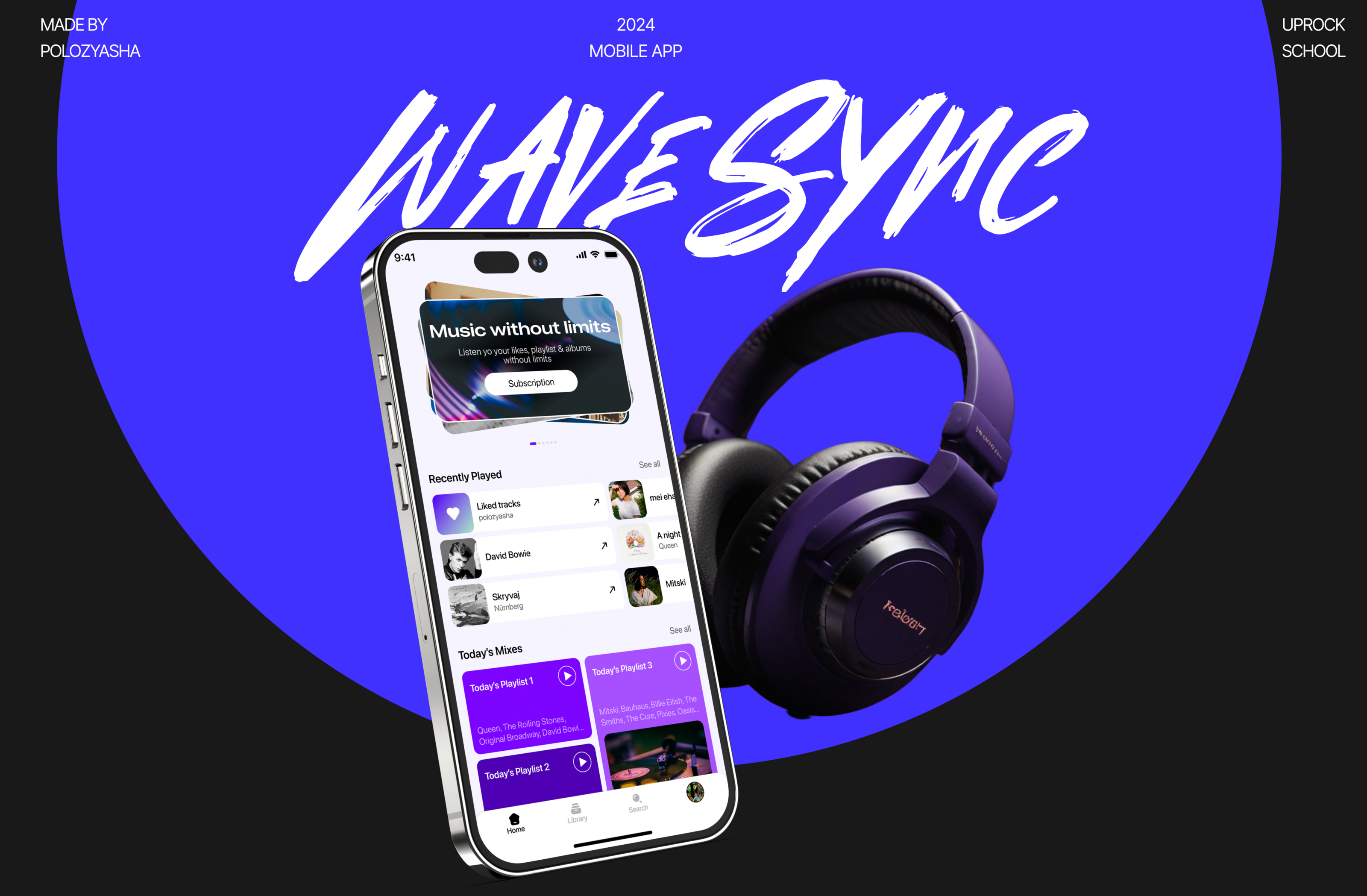 WaveSync | Mobile App for listening to music — Изображение №1 — Интерфейсы на Dprofile