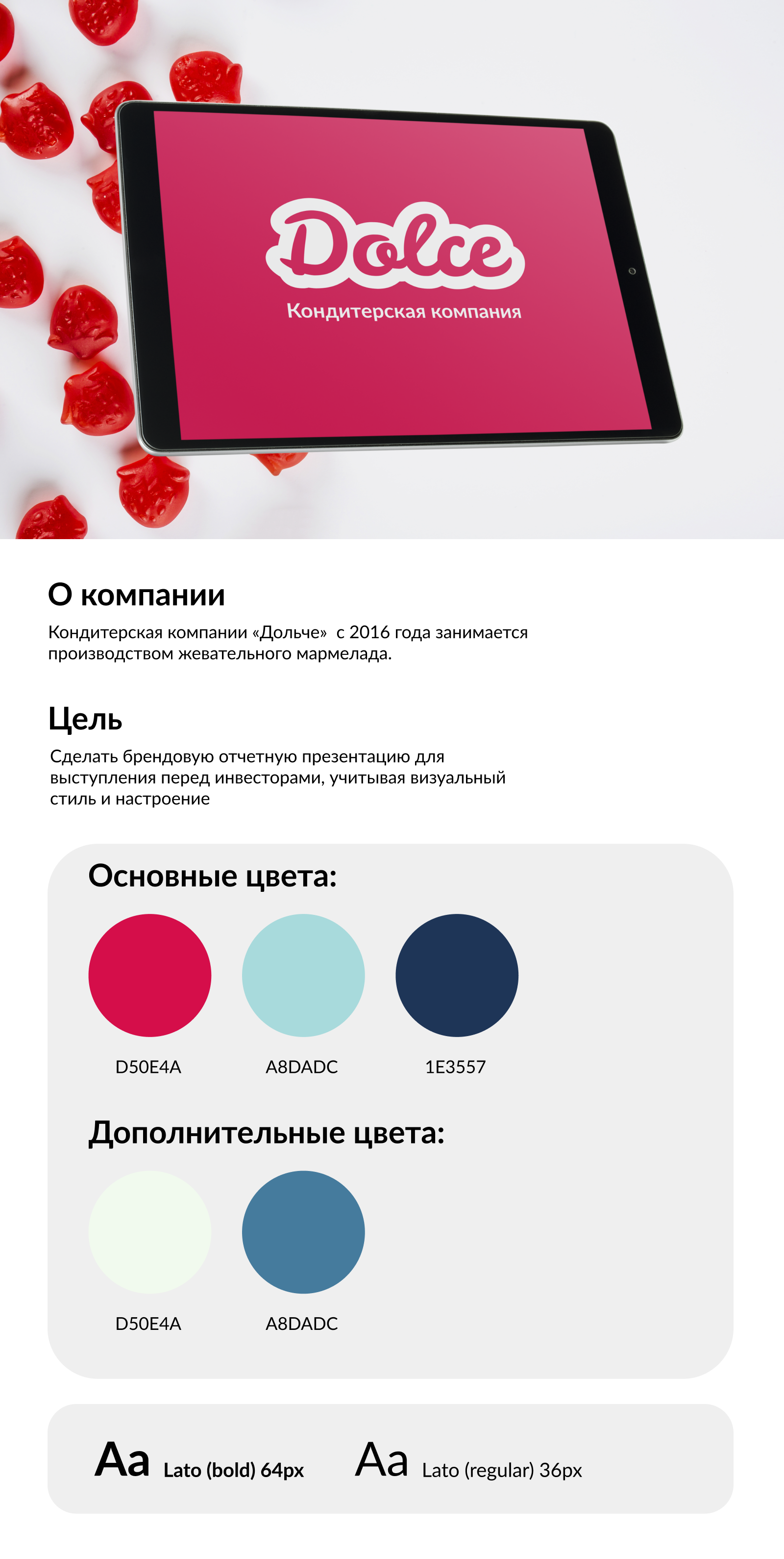 Презентация для кондитерской компании "Dolce" — Изображение №1 — Маркетинг на Dprofile