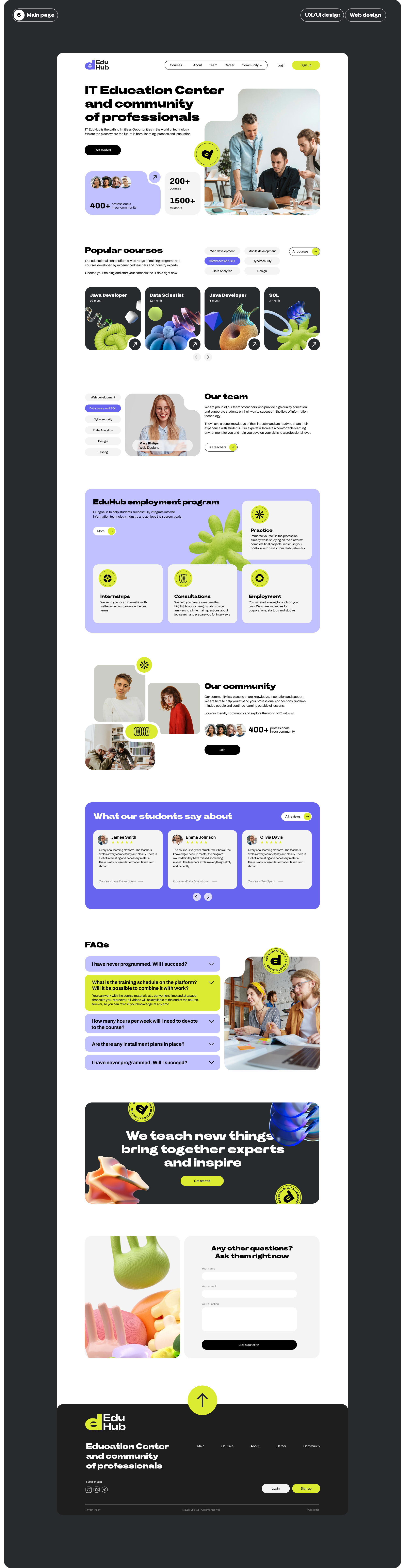 EduHub / IT Education Center/ UX UI / Brending — Изображение №7 — Интерфейсы, Брендинг на Dprofile