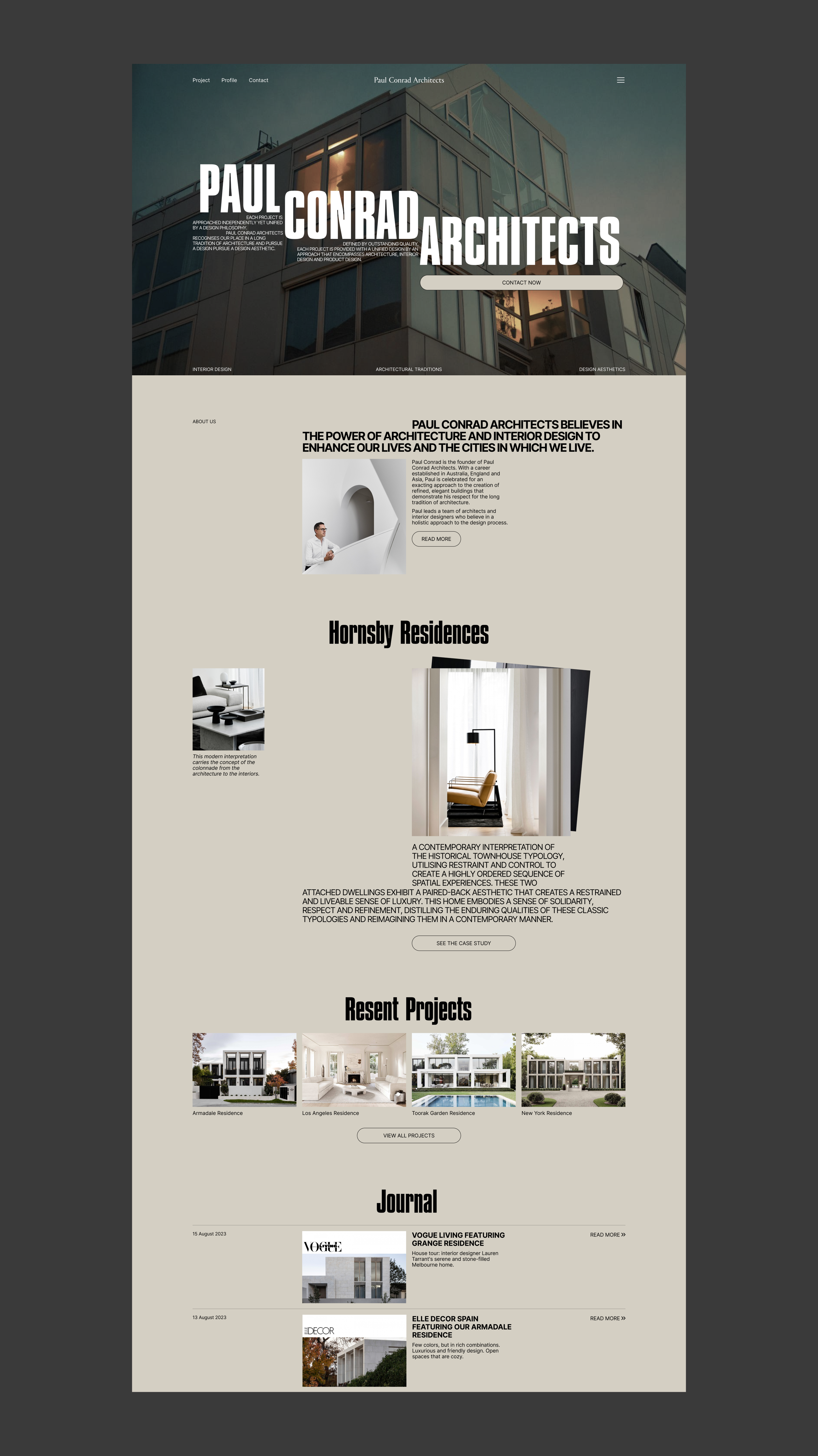 PAUL CONRAD ARCHITECTS | Corporate website — Изображение №3 — Интерфейсы на Dprofile