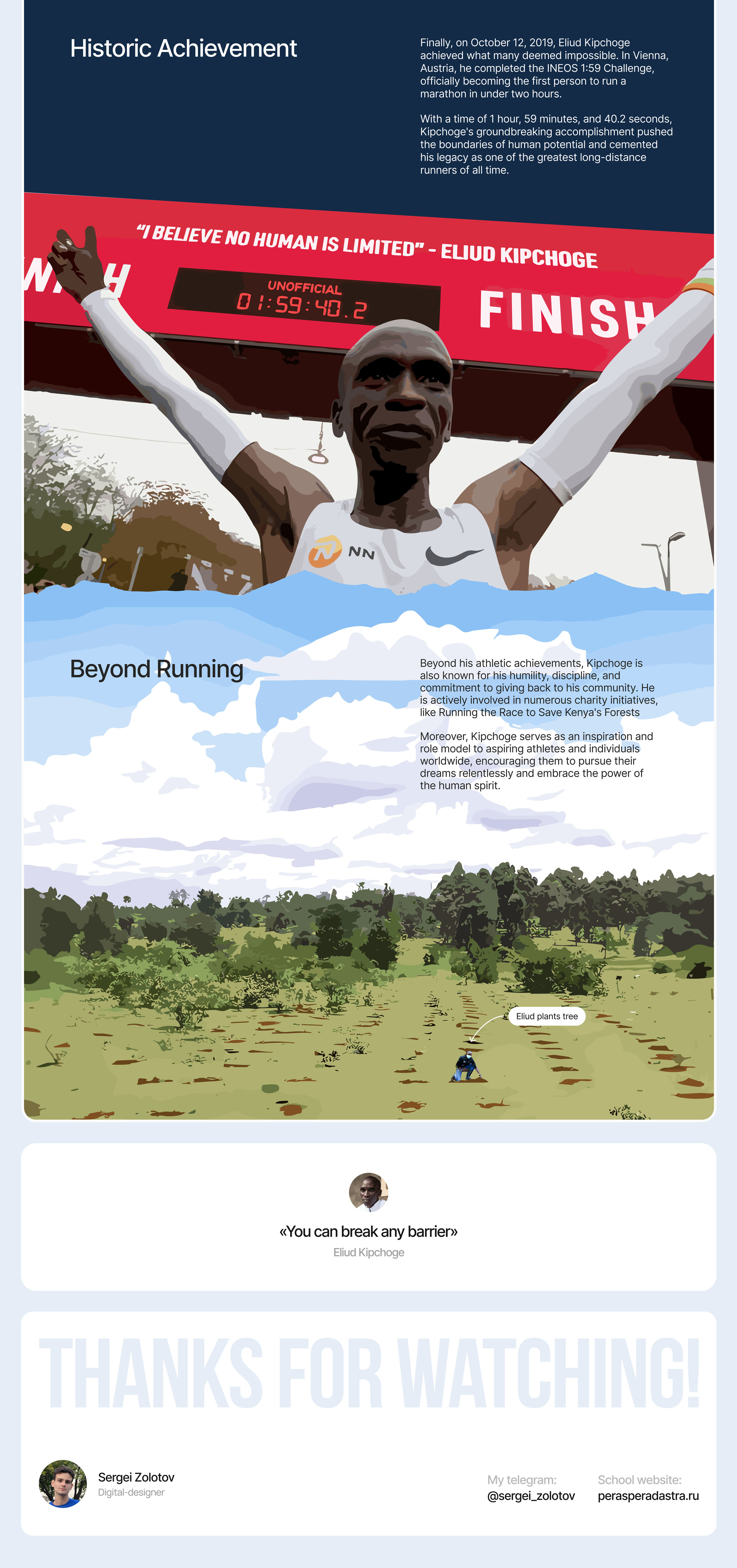Лонгрид / Eliud Kipchoge — Изображение №3 — Интерфейсы, Иллюстрация на Dprofile