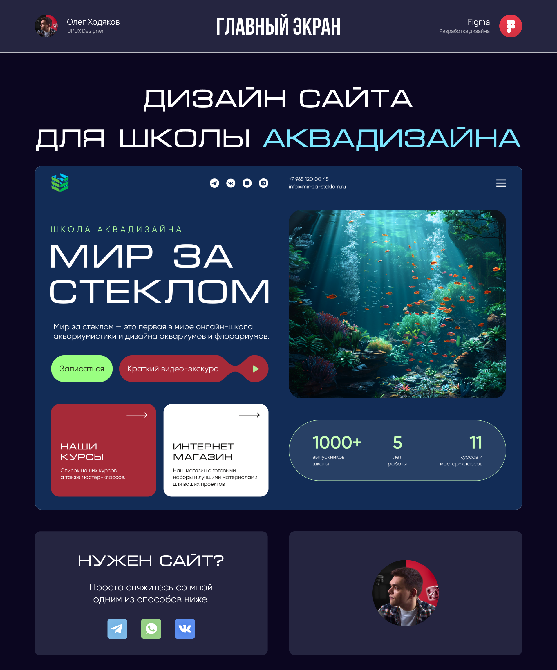 Сайт для школы аквадизайна — Изображение №1 — Интерфейсы, Графика на Dprofile