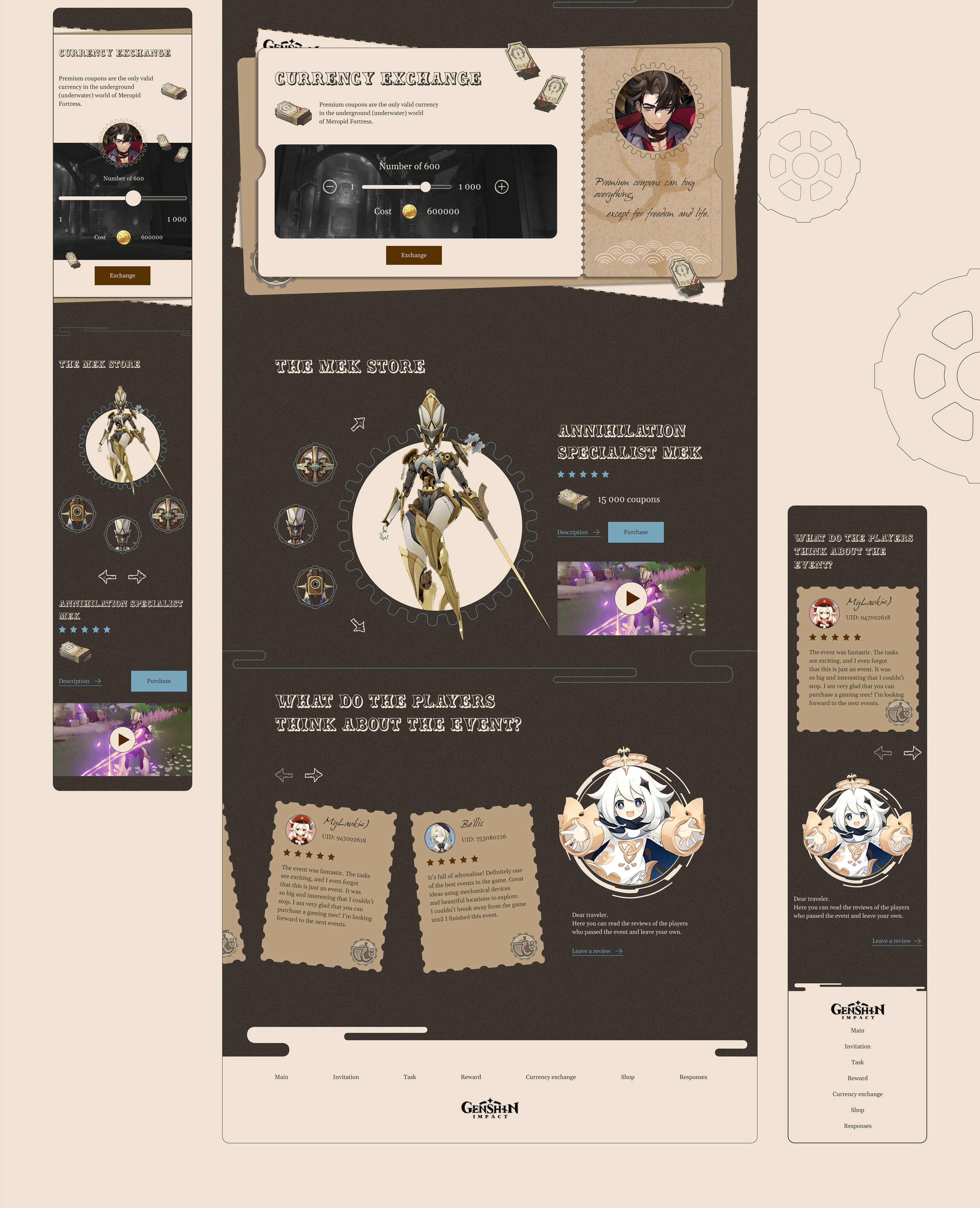 The event at Genshin Impact (UI/UX Design) — Изображение №12 — Интерфейсы, Анимация на Dprofile