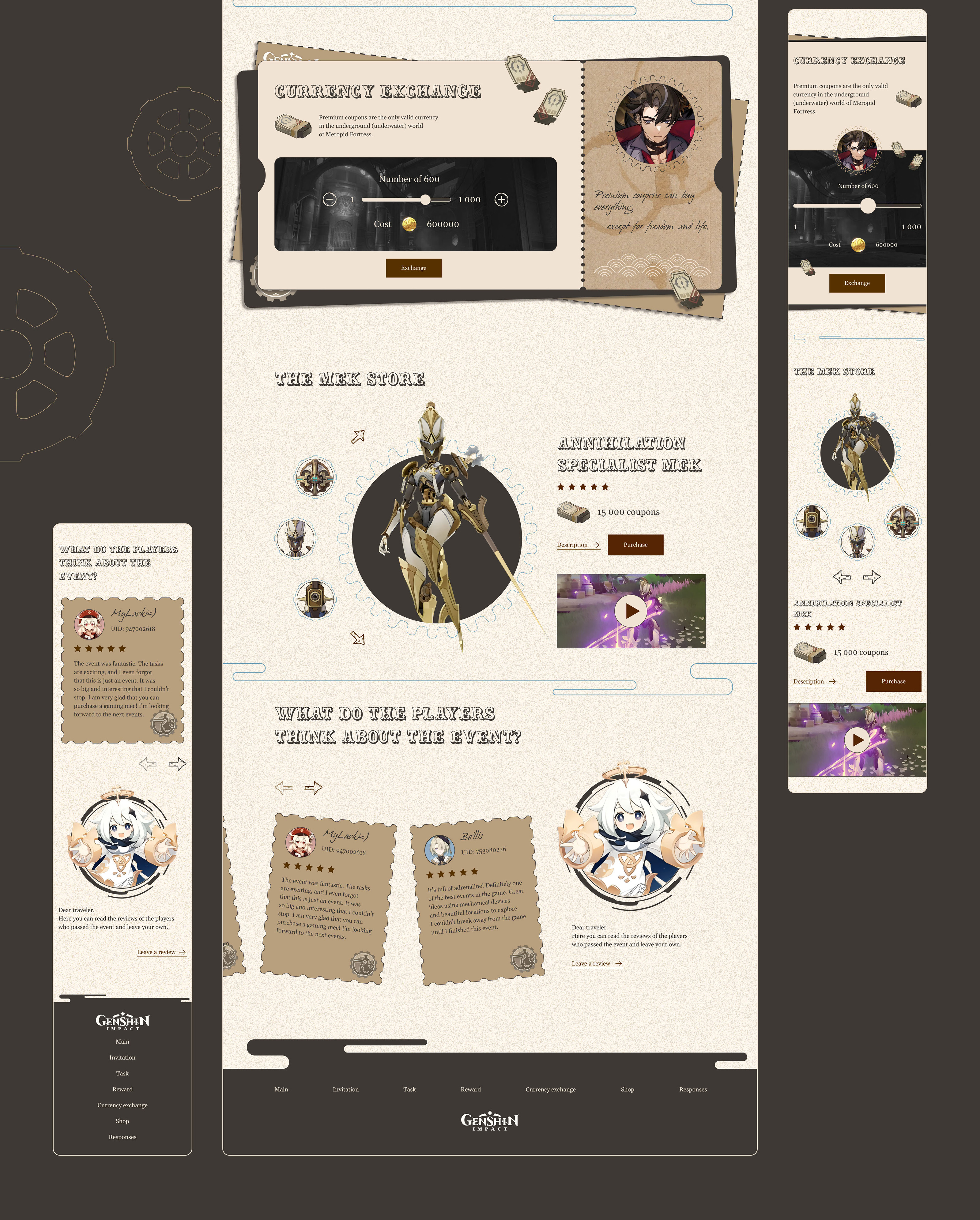 The event at Genshin Impact (UI/UX Design) — Изображение №8 — Интерфейсы, Анимация на Dprofile