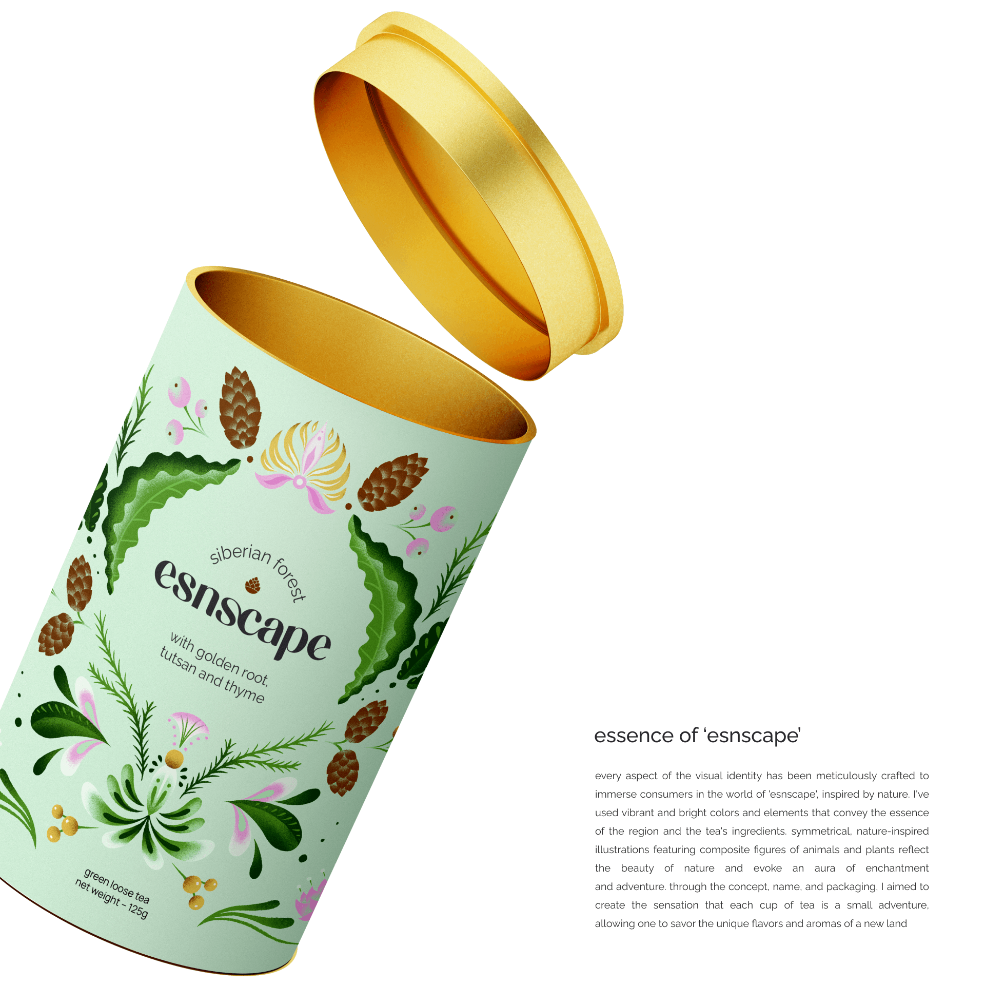 2023 | esnscape tea can design — Изображение №5 — Брендинг, Иллюстрация на Dprofile