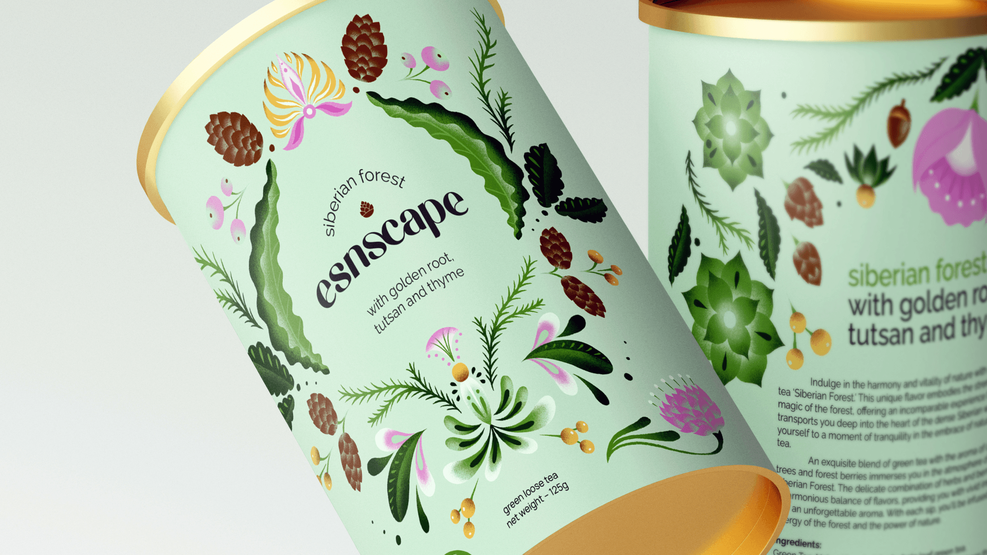 2023 | esnscape tea can design — Изображение №14 — Брендинг, Иллюстрация на Dprofile