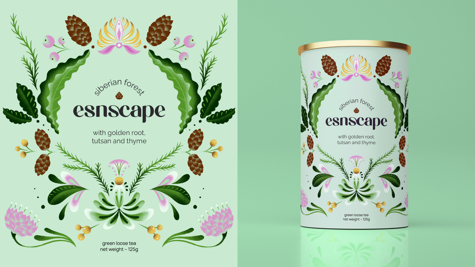 2023 | esnscape tea can design — Изображение №7 — Брендинг, Иллюстрация на Dprofile
