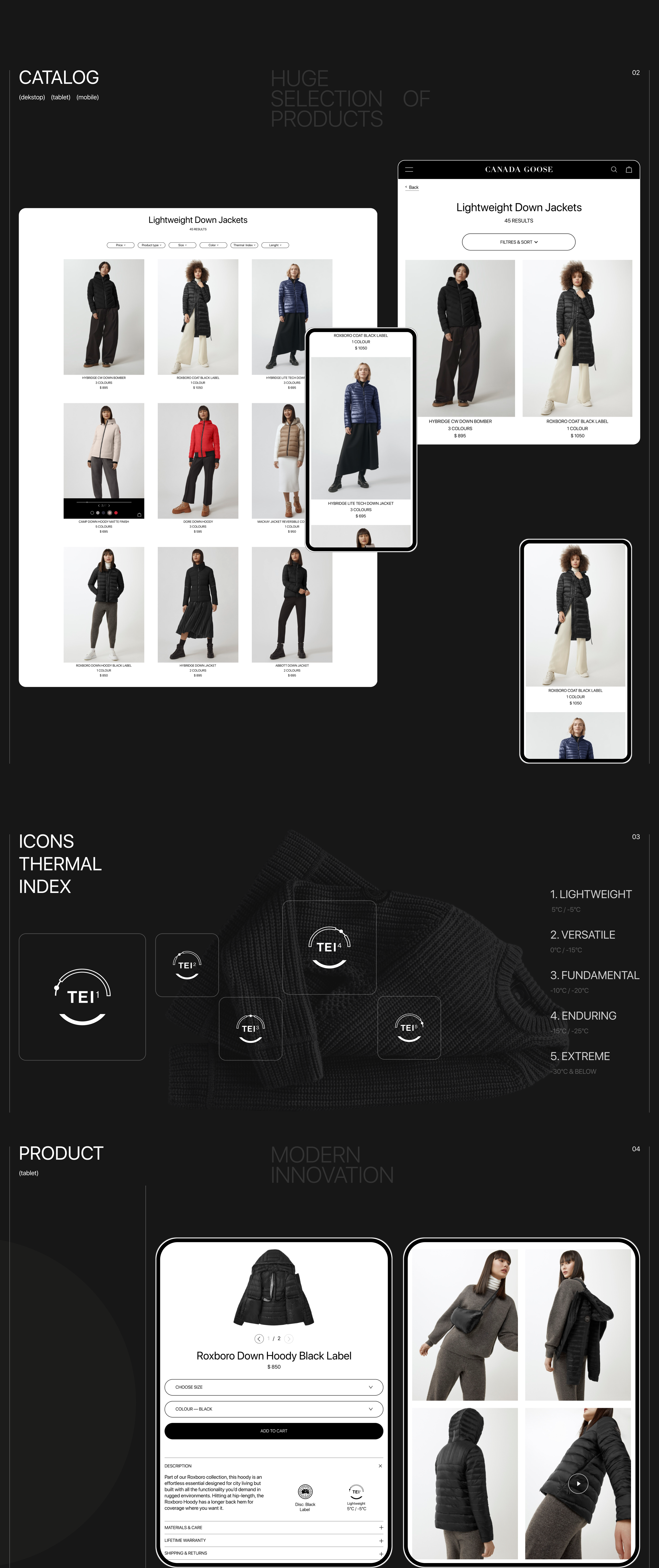 Canada Goose | E-commerce redesign — Изображение №2 — Интерфейсы, Анимация на Dprofile