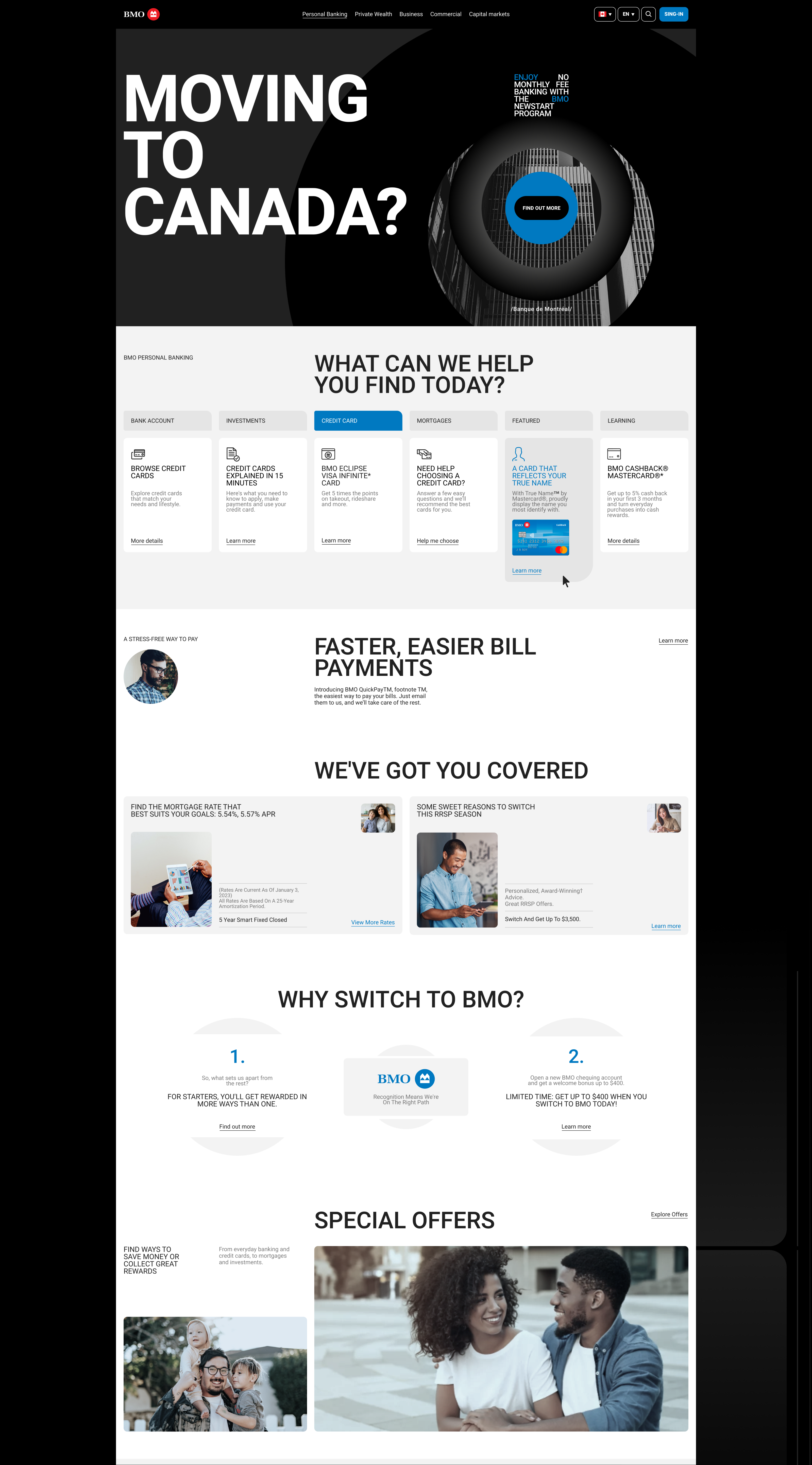 BMO | Corporate Website Redesign — Изображение №2 — Интерфейсы, Анимация на Dprofile