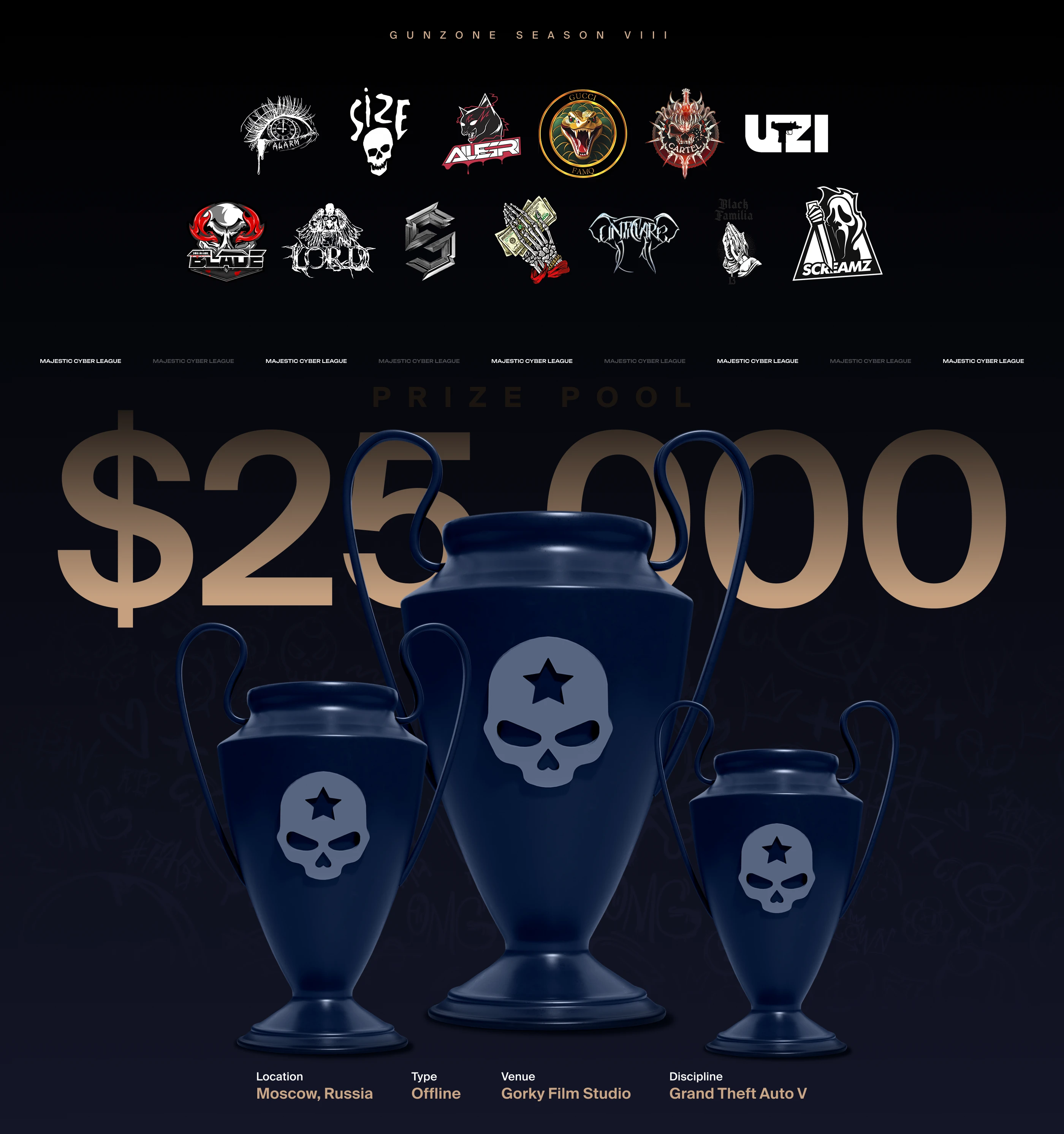 Majestic Cyber League Gunzone Season VIII — Изображение №3 — Брендинг, Графика на Dprofile